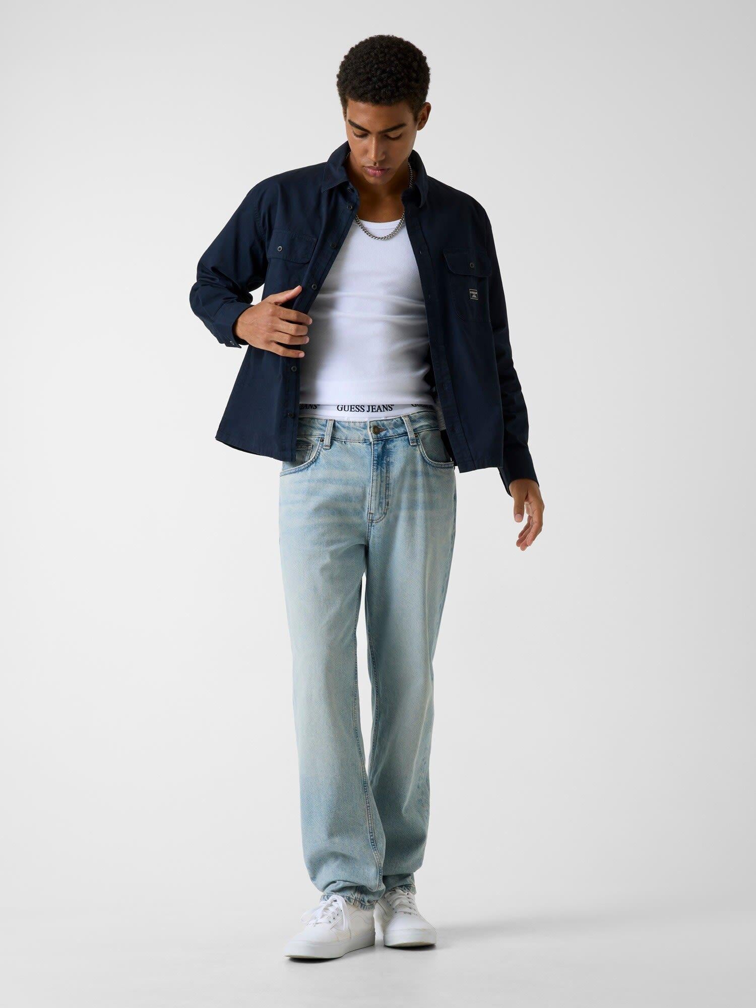 Guess Jeans Twill Erkek Comfort Fit Gömlek