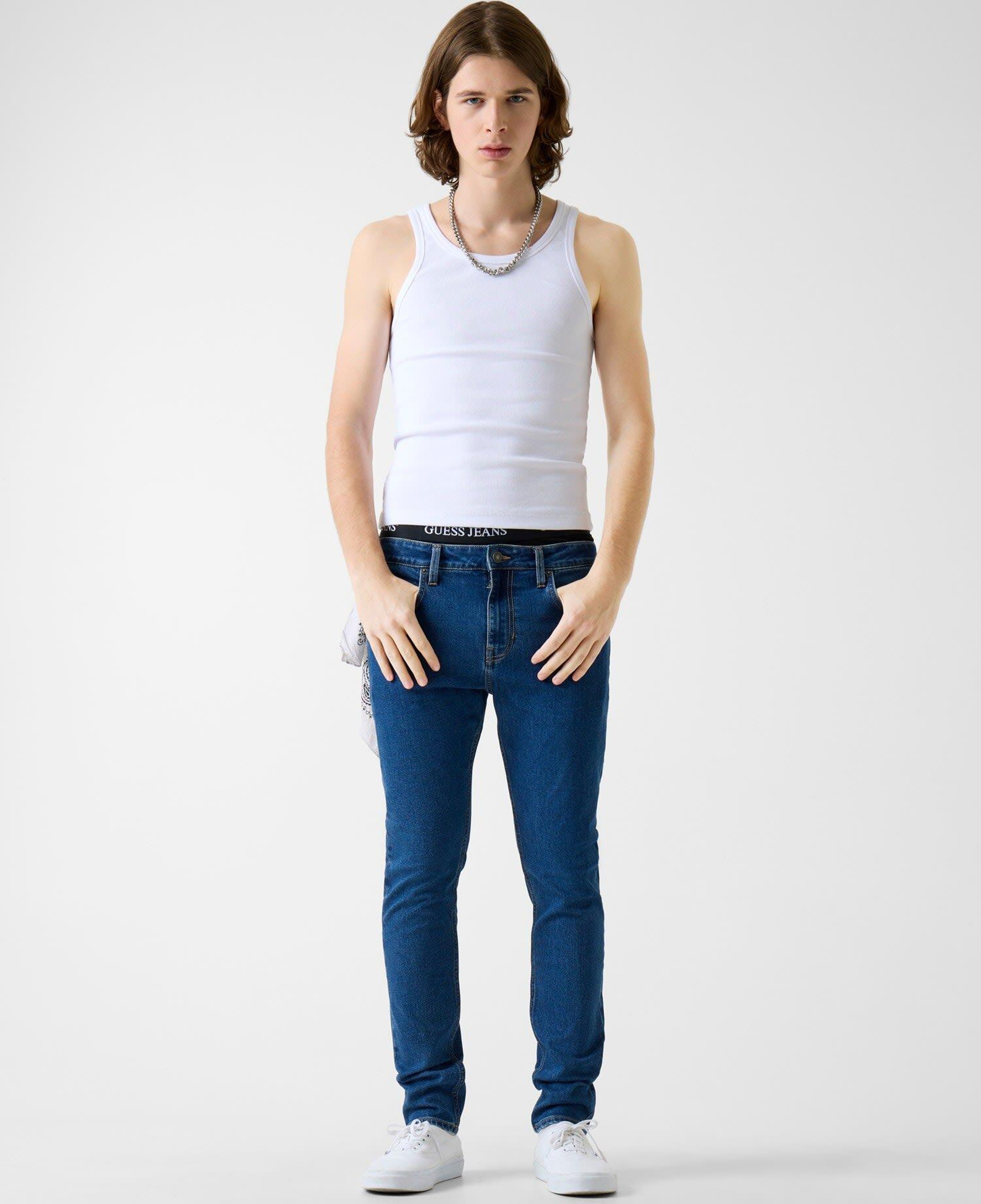 Guess Jeans Indigo Erkek Skinny Fit Jean