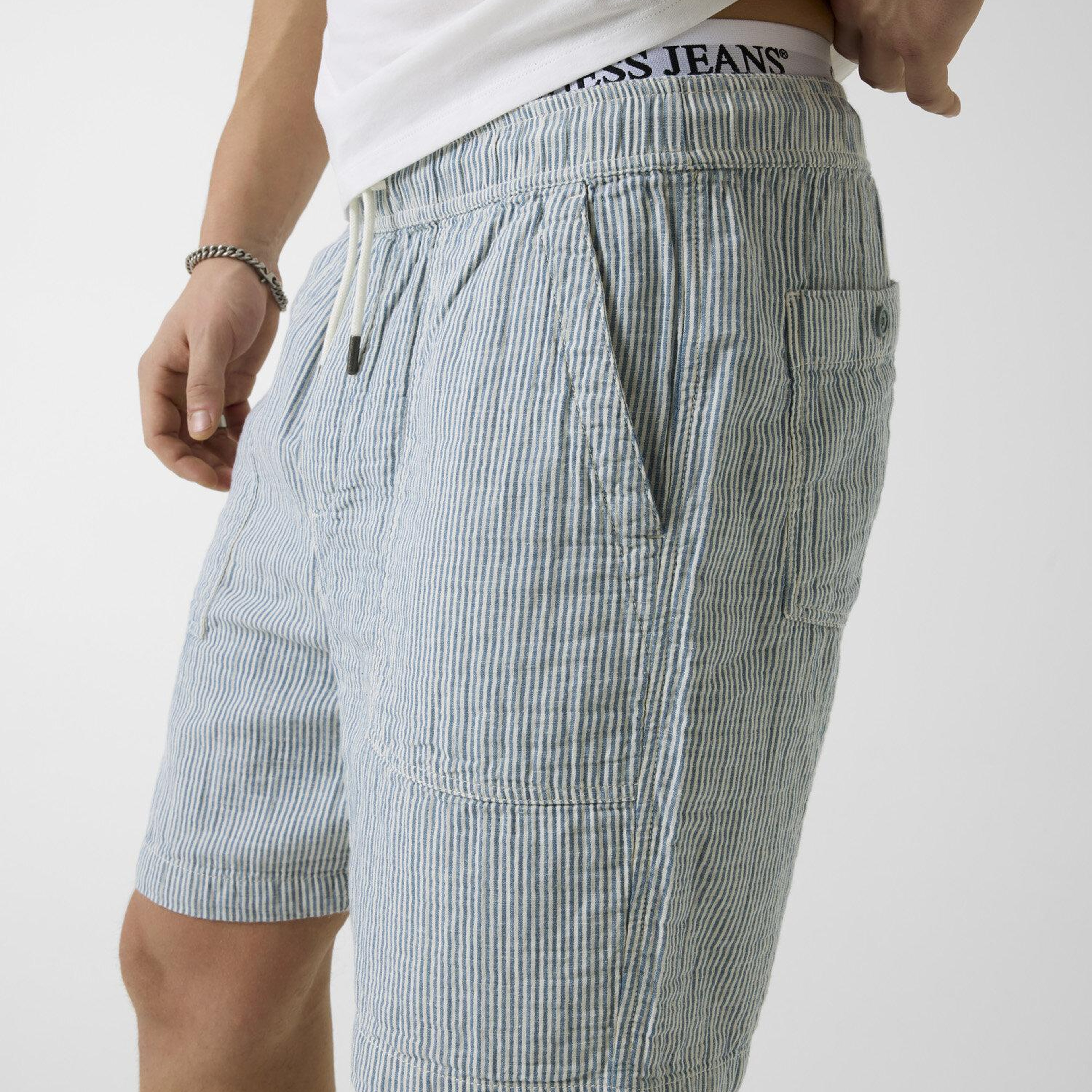 Guess Jeans Erkek Keten Karışımlı Regular Fit Şort