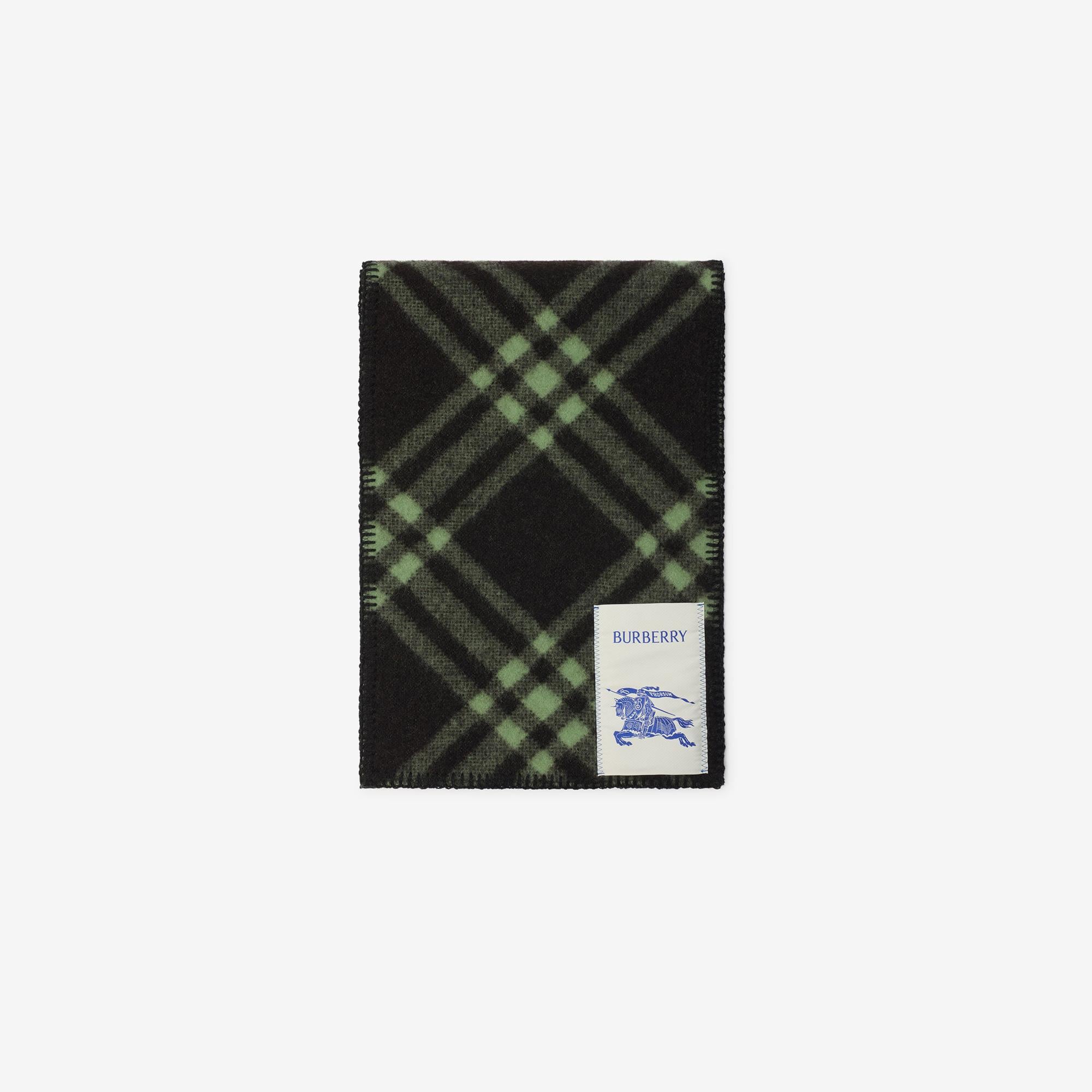 Burberry Tri Bar Wool Kadın Haki Atkı