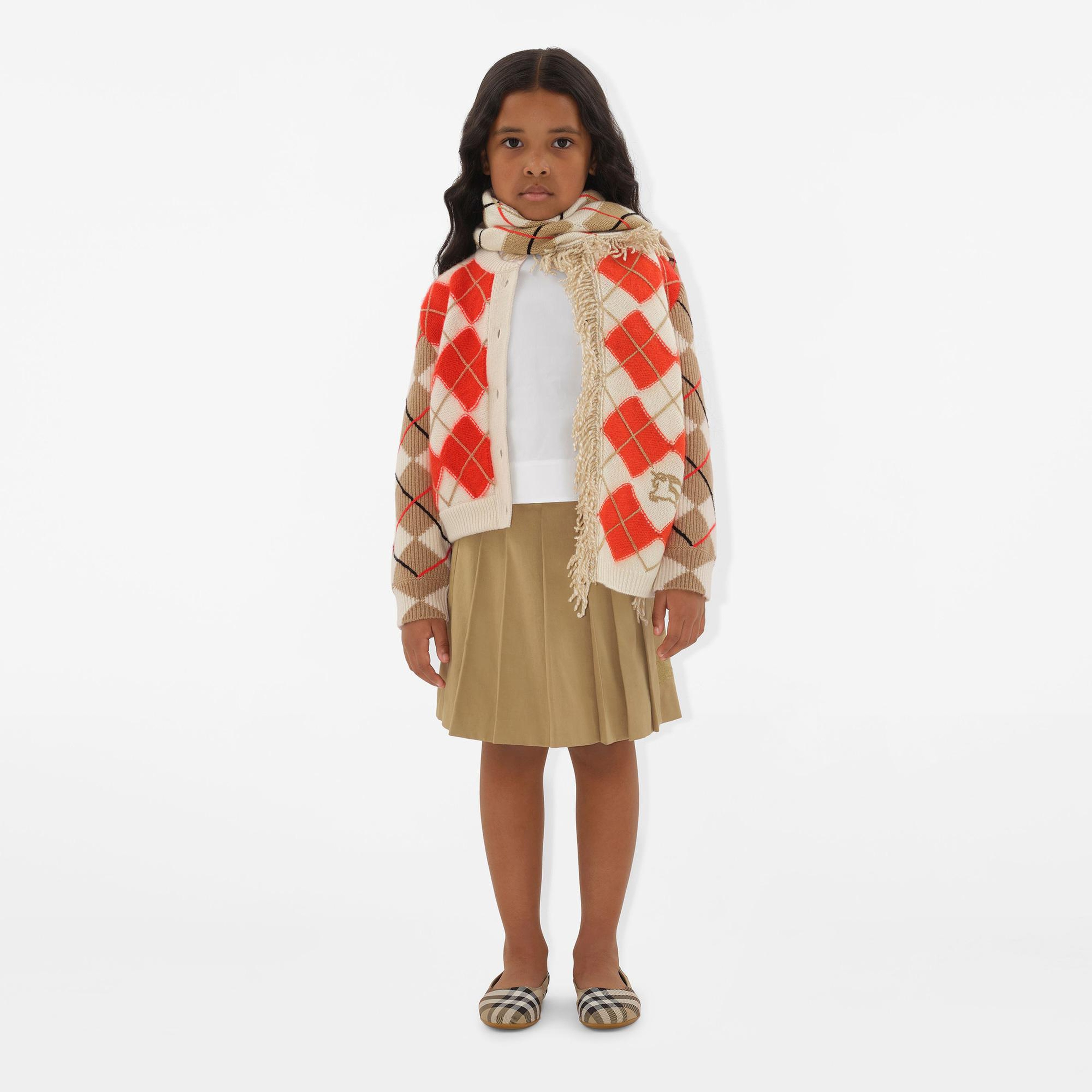 Burberry Argyle Wool Mohair Blend Çocuk Kırmızı Atkı