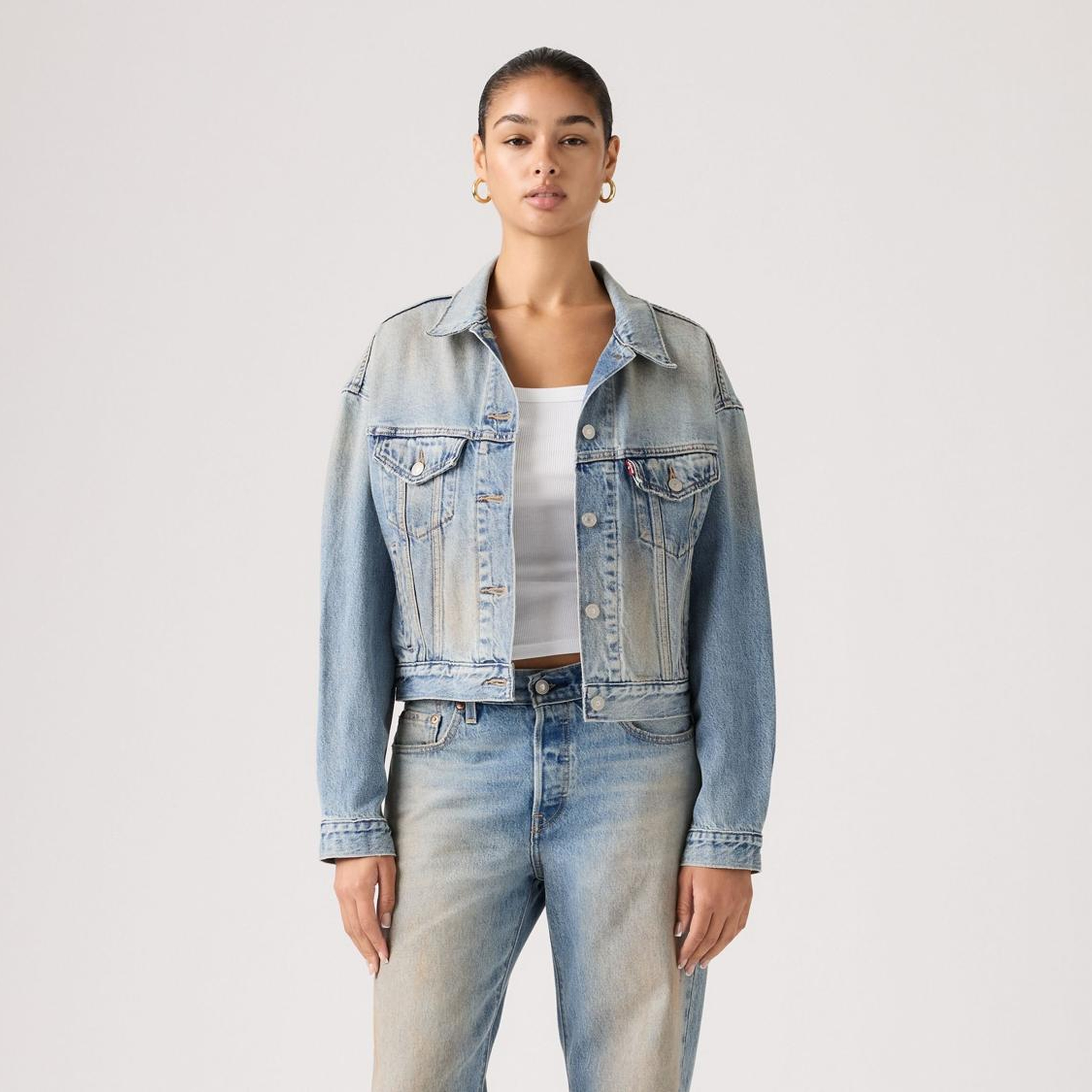 Cropped '90s Trucker Ceket