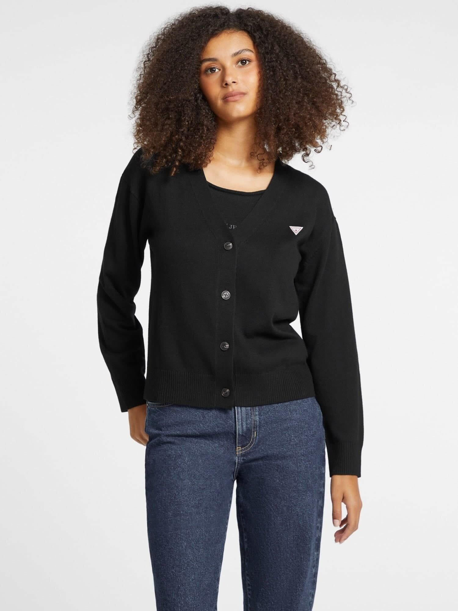 Guess Jeans Kadın Ipek Karışımlı Triko Hırka