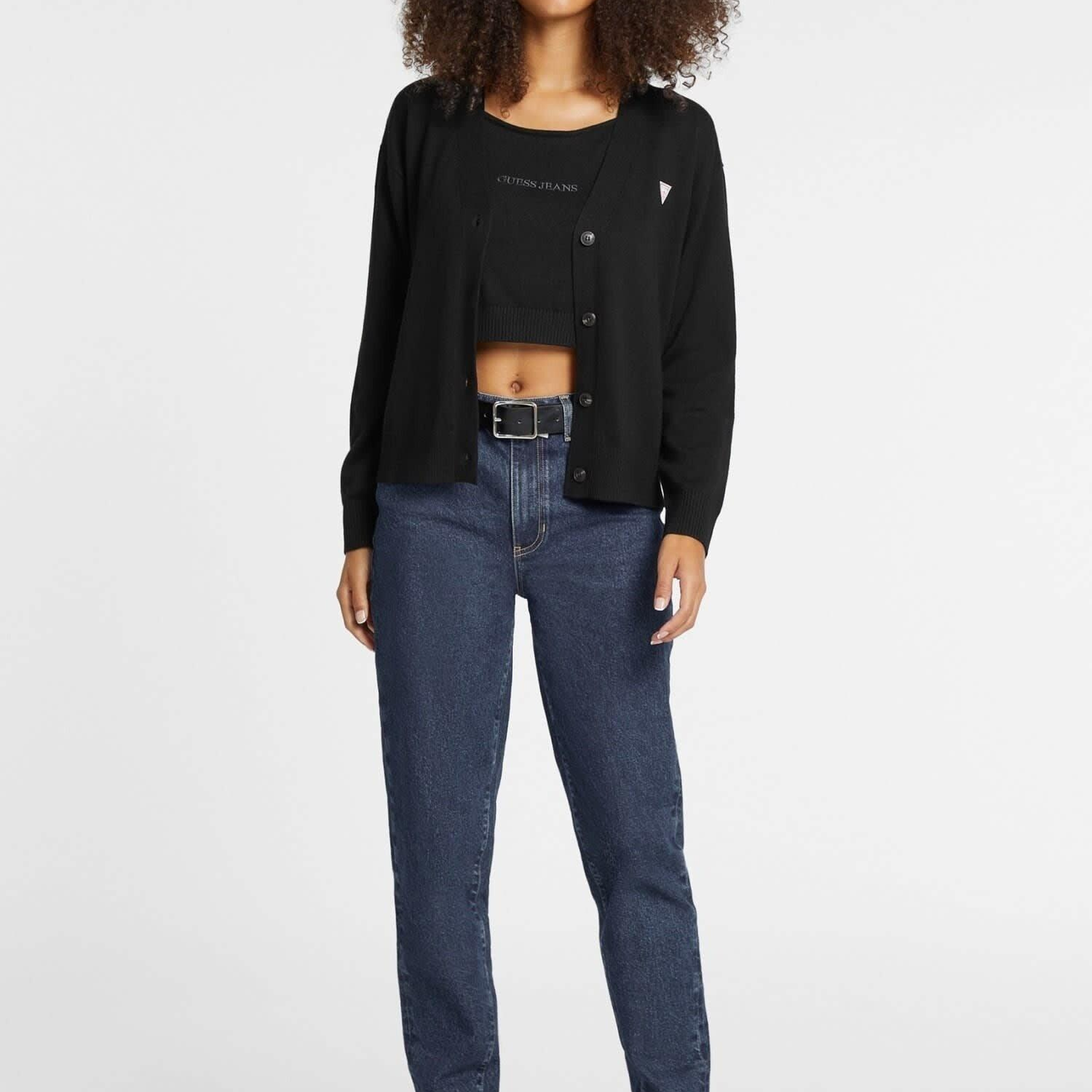 Guess Jeans Kadın Ipek Karışımlı Triko Hırka