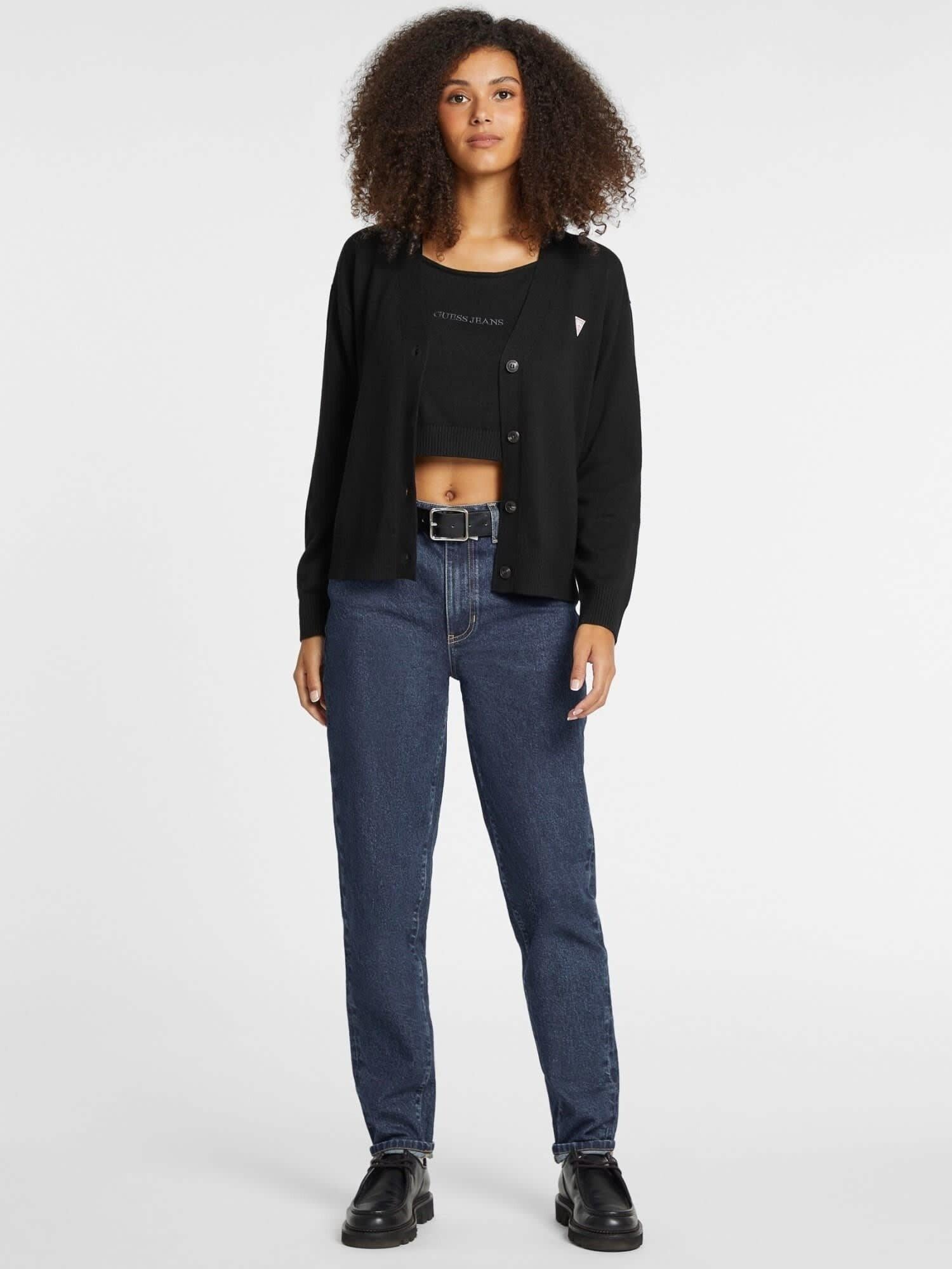 Guess Jeans Kadın Ipek Karışımlı Triko Hırka