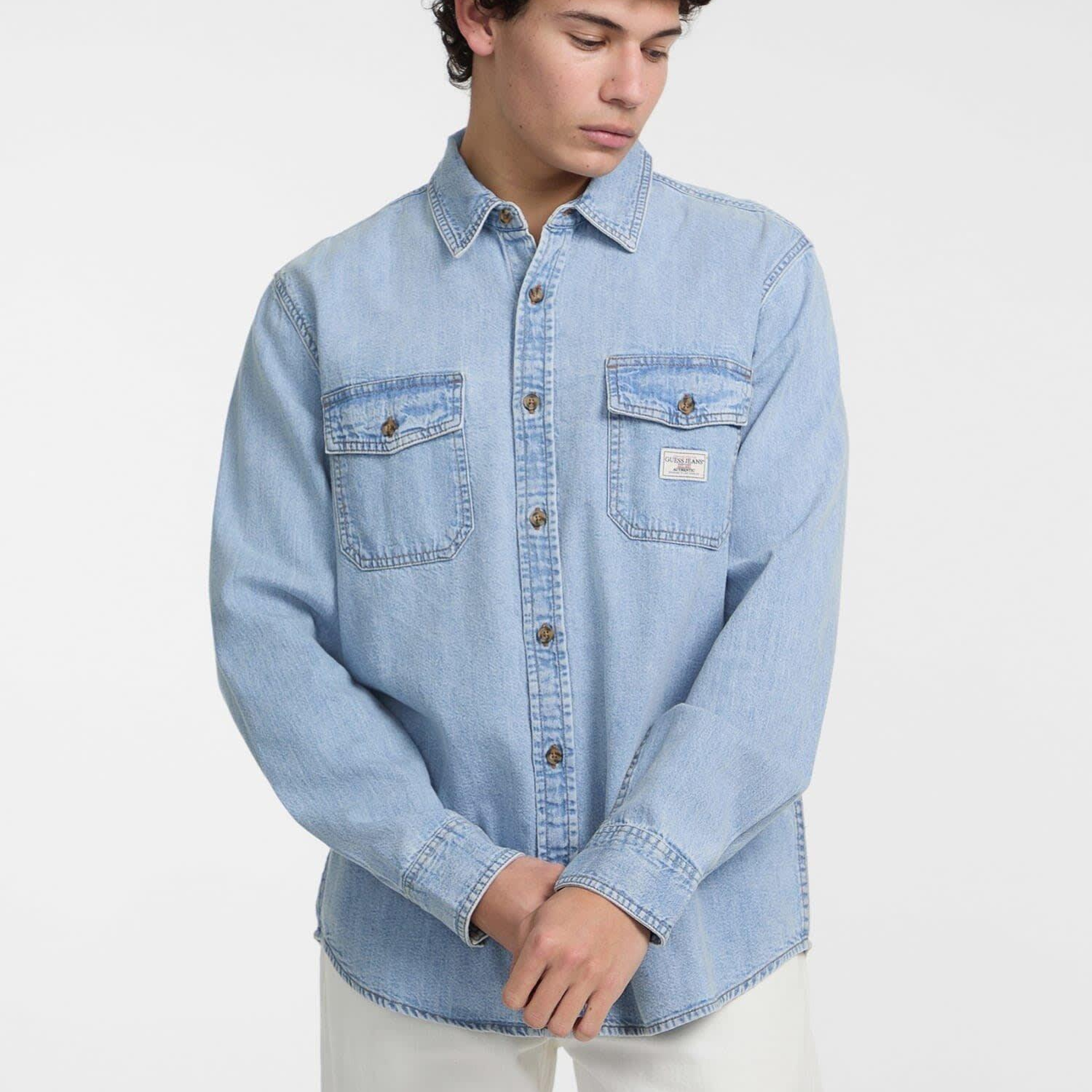 Guess Jeans Regular Erkek Regular Fit Denim Gömlek