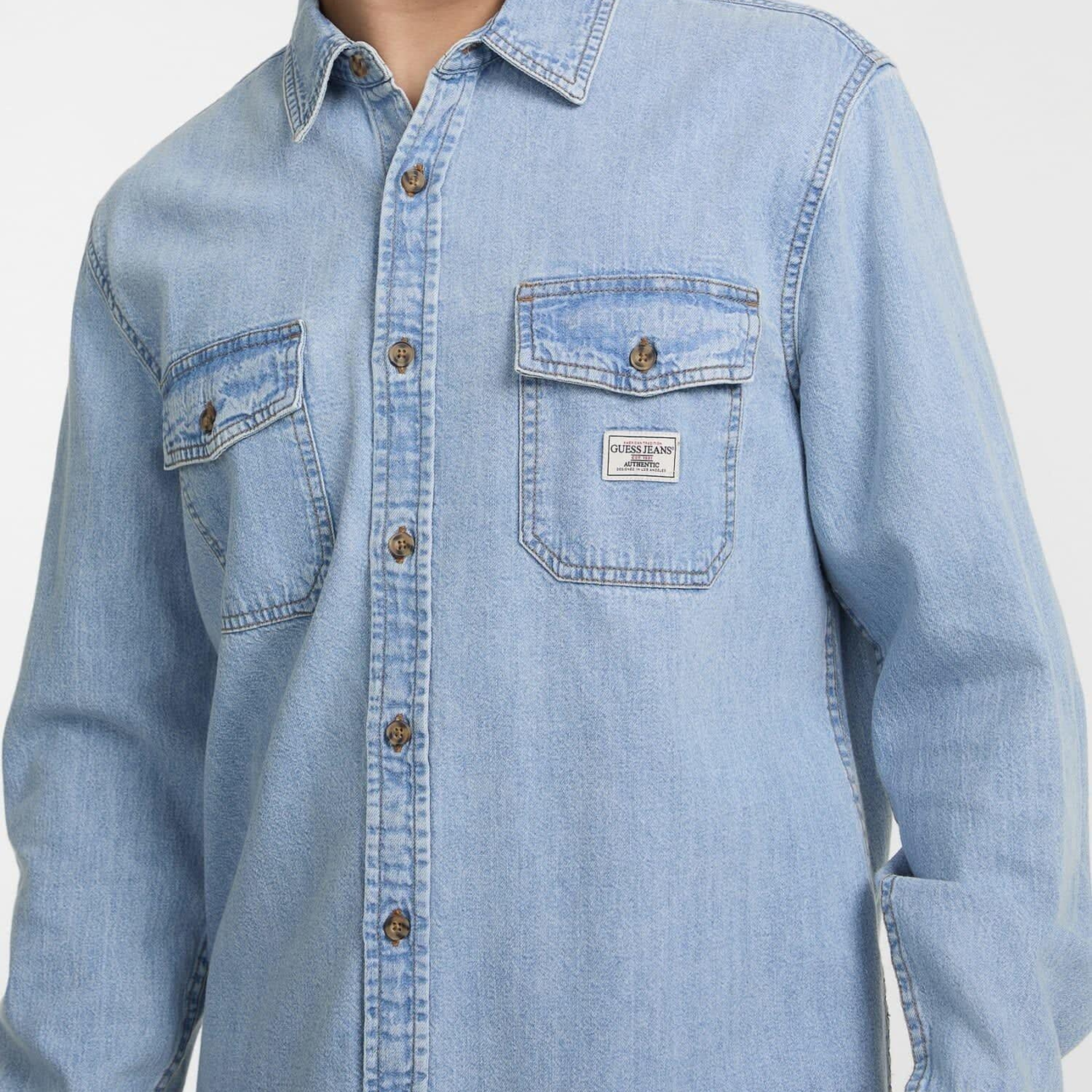 Guess Jeans Regular Erkek Regular Fit Denim Gömlek