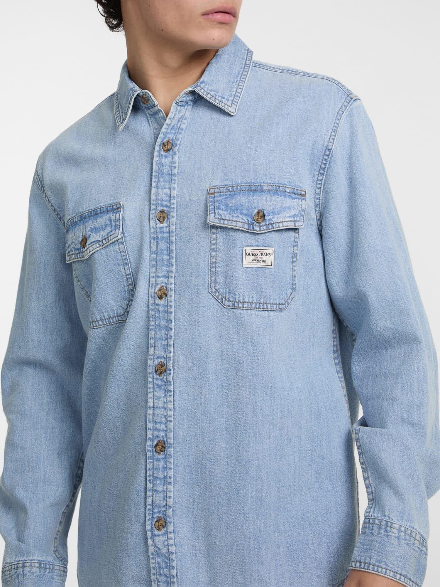 Guess Jeans Regular Erkek Regular Fit Denim Gömlek
