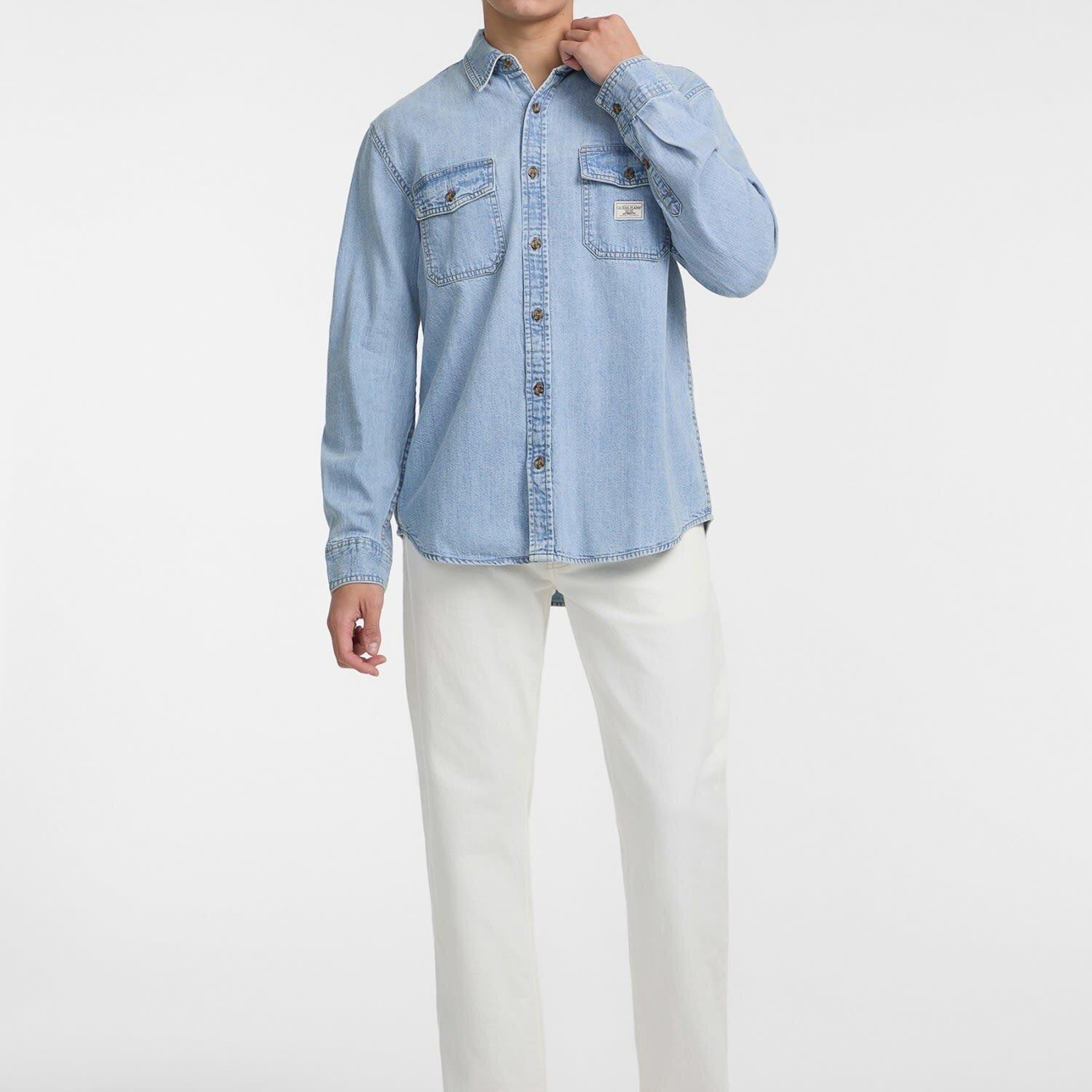 Guess Jeans Regular Erkek Regular Fit Denim Gömlek
