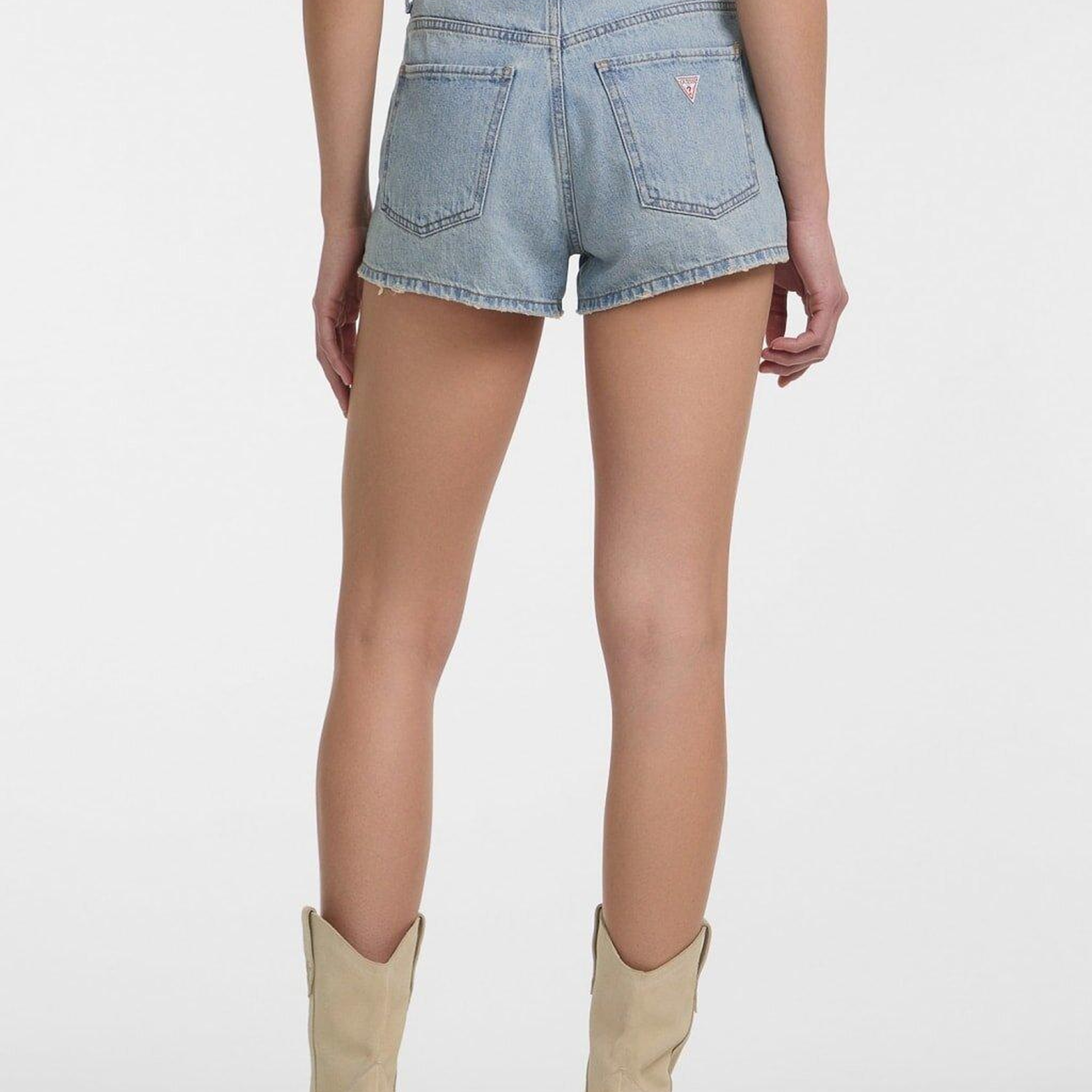 Guess Jeans Kadın Keten Karışımlı Regular Fit Denim Şort