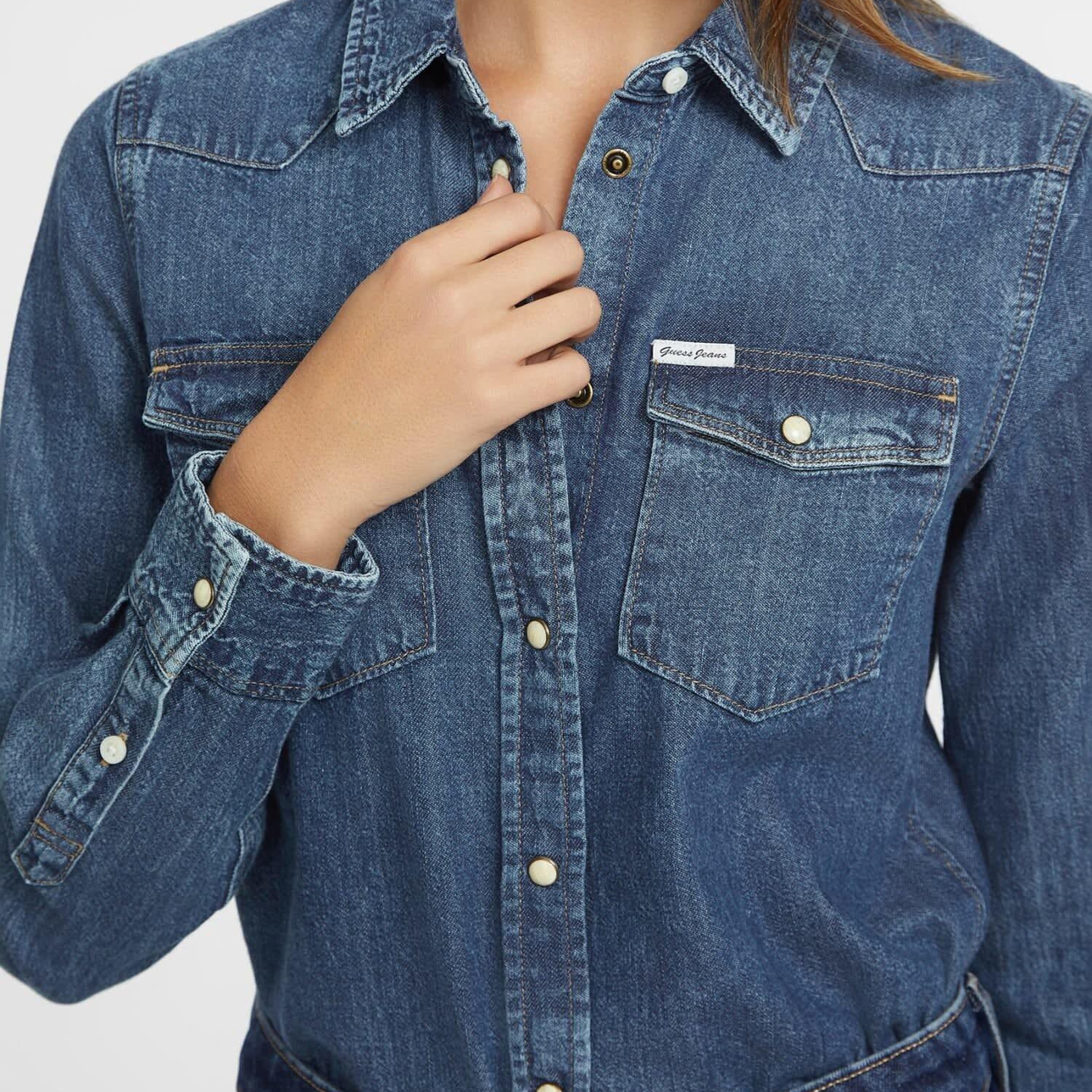 Guess Jeans Kadın Denim Gömlek