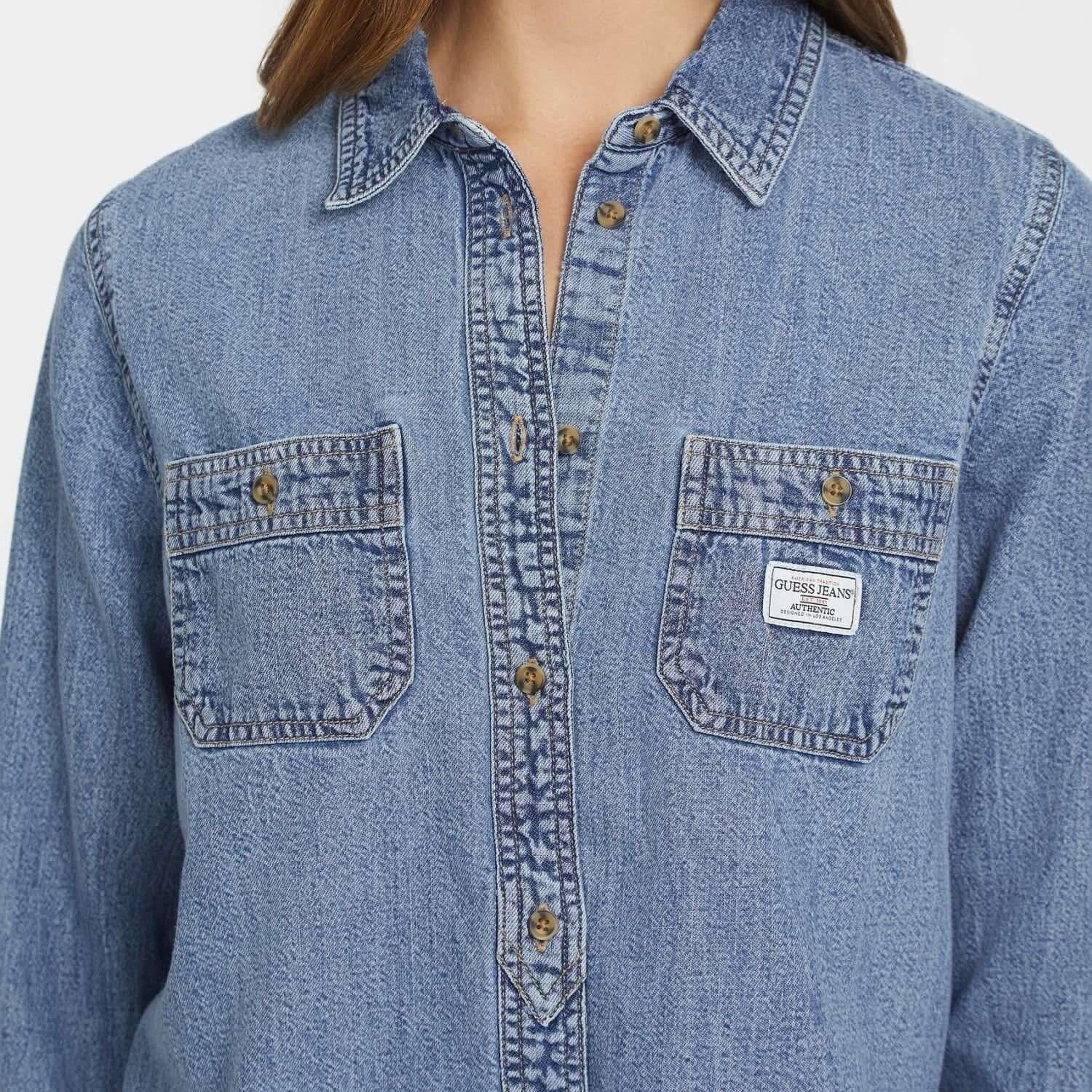 Guess Jeans Kadın Denim Gömlek