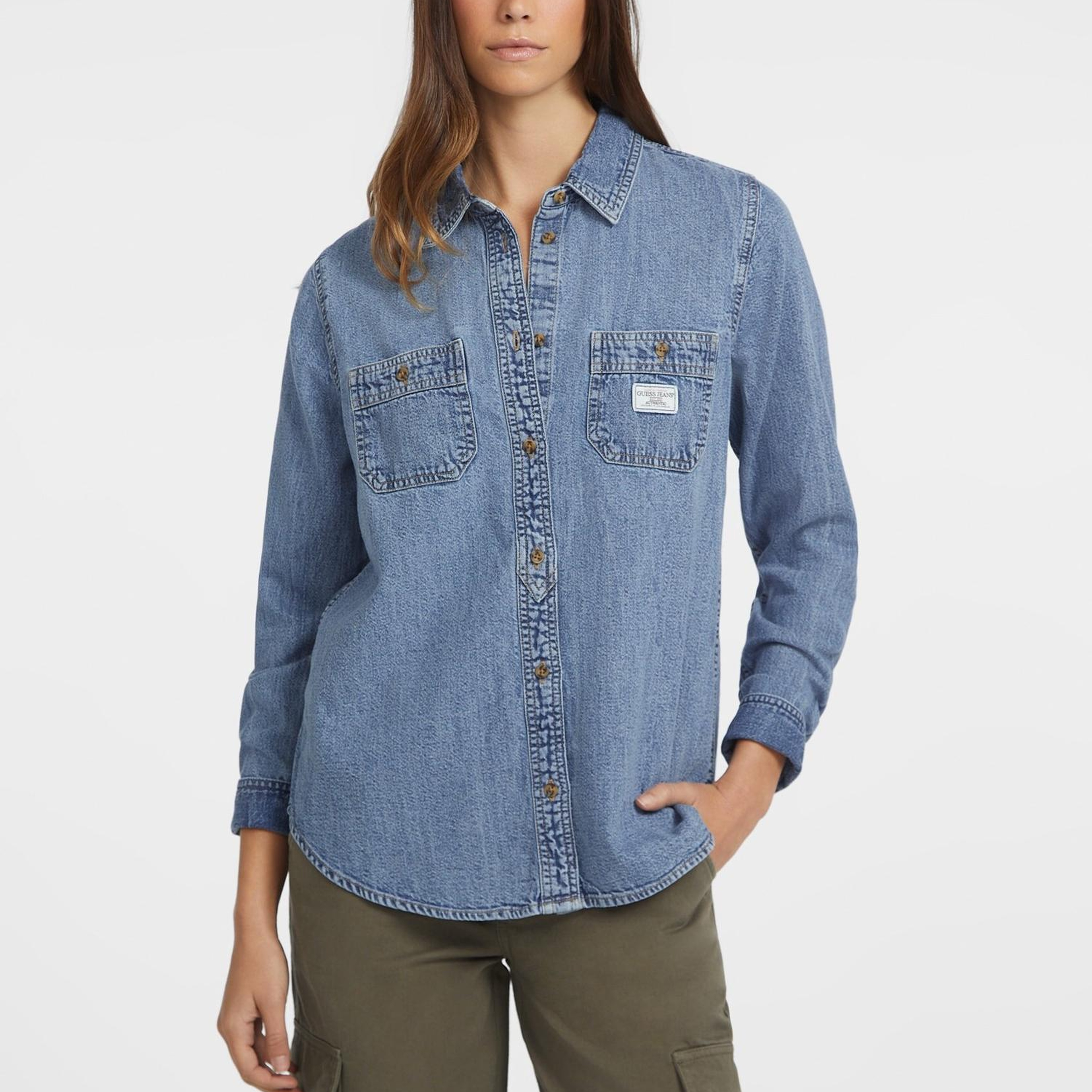 Guess Jeans Kadın Denim Gömlek