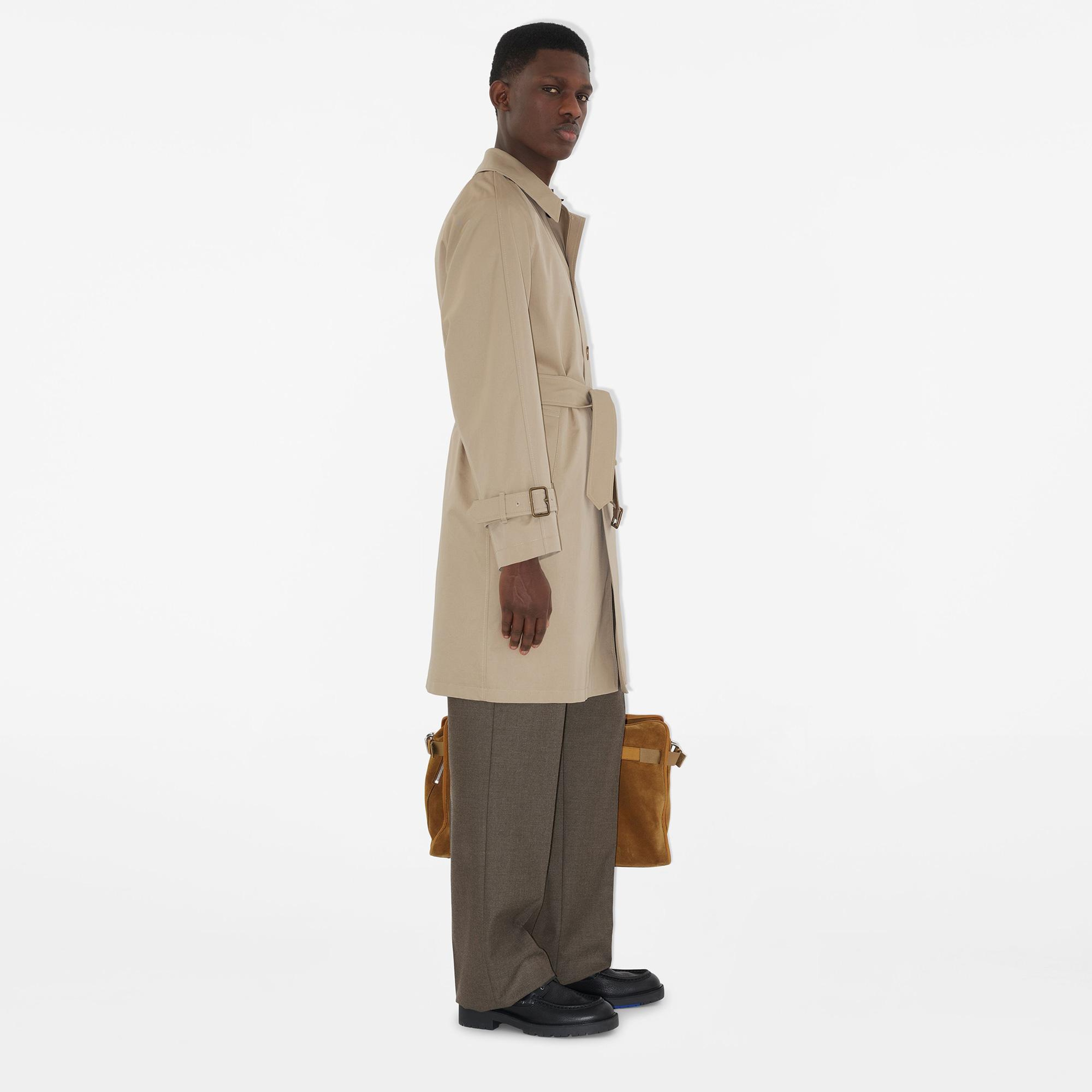 Burberry Cas Long Gabardine Erkek Krem Palto