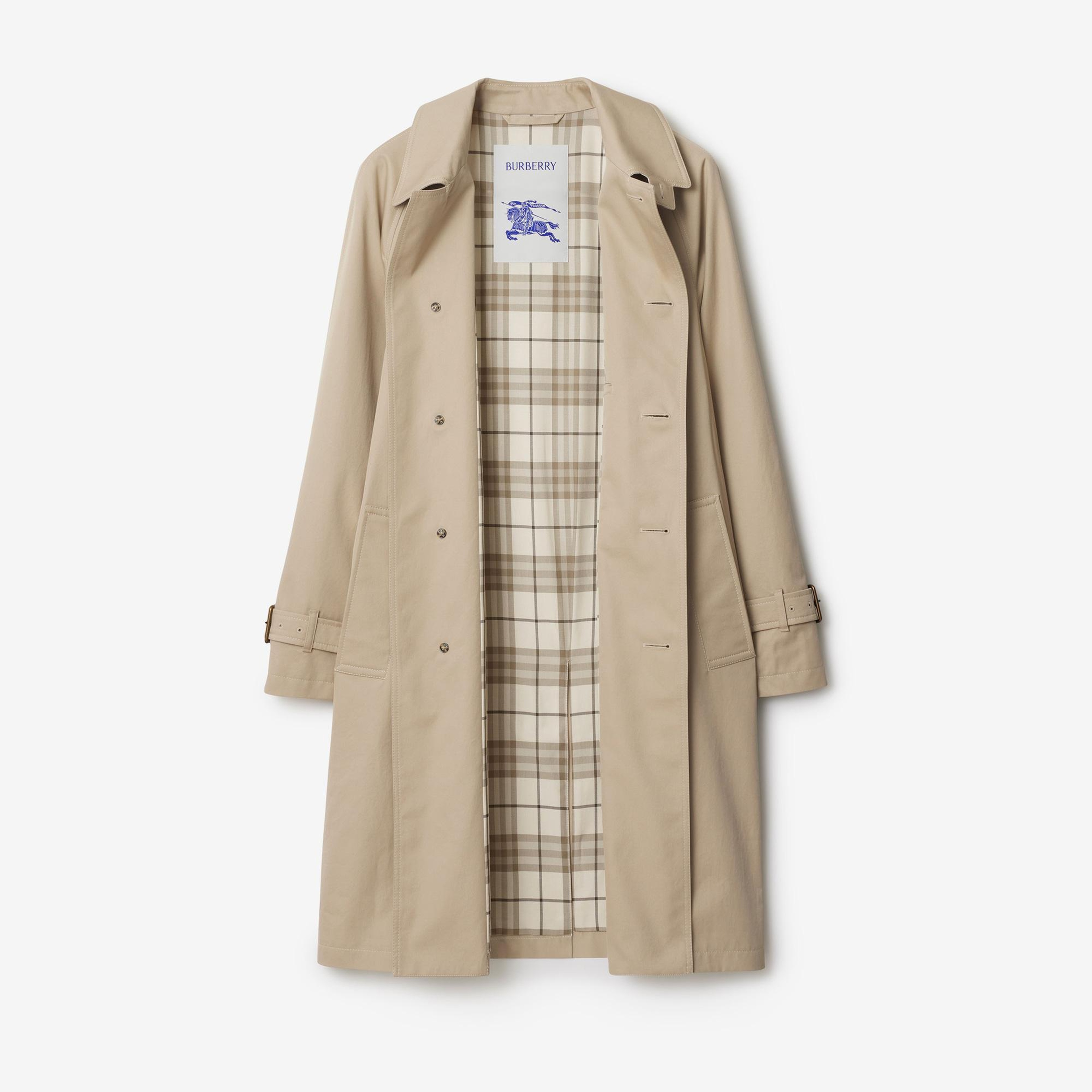 Burberry Cas Long Gabardine Erkek Krem Palto