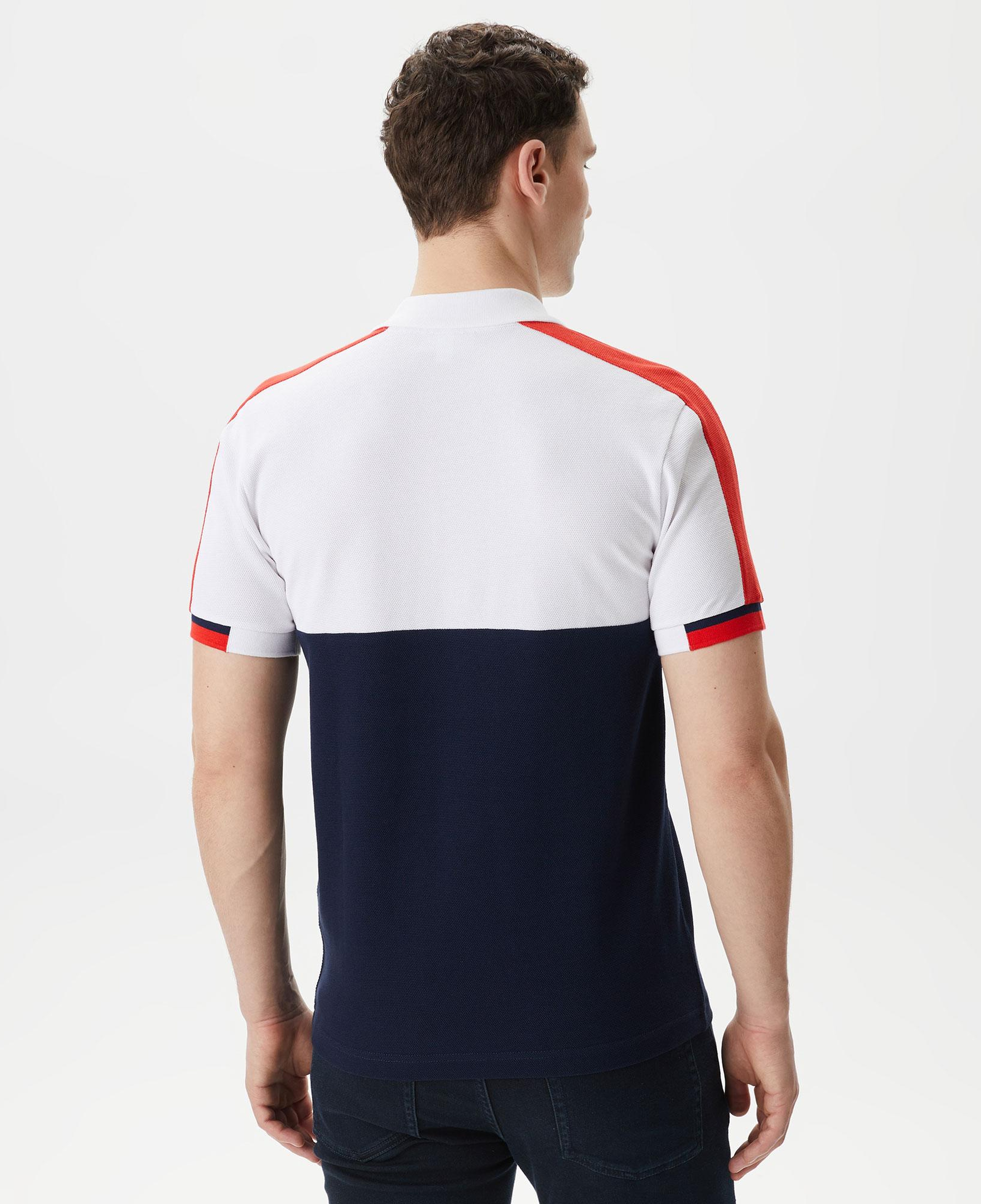 Erkek Regular Fit Renk Bloklu Beyaz Polo