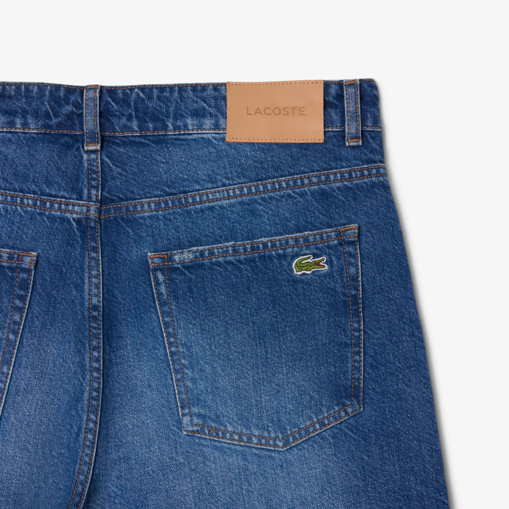 Lacoste Erkek Straight Fit Denim Koyu Mavi Bermuda Şort