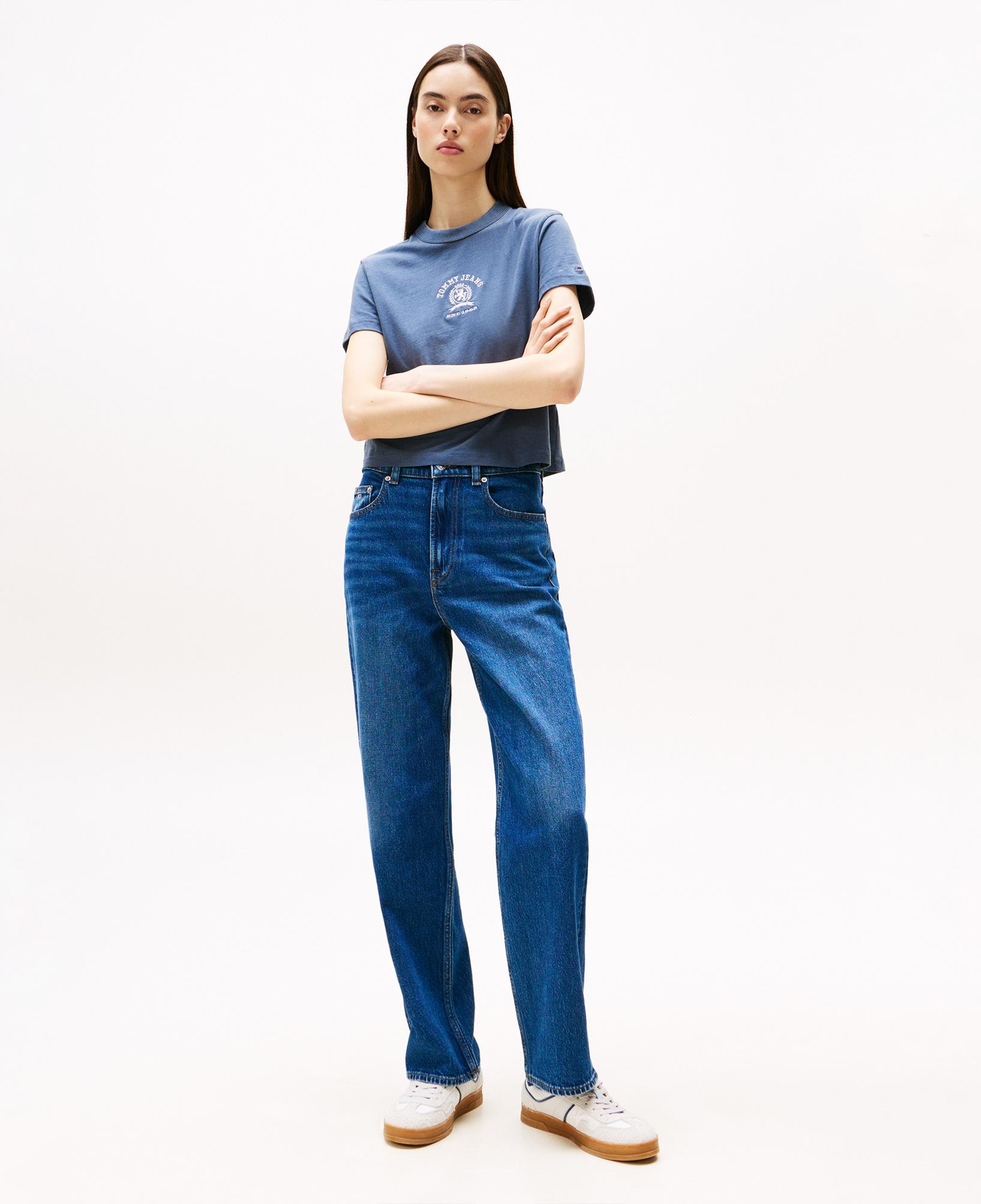 Tommy Jeans Regular Varsity Crew Kadın Mavi T-Shirt