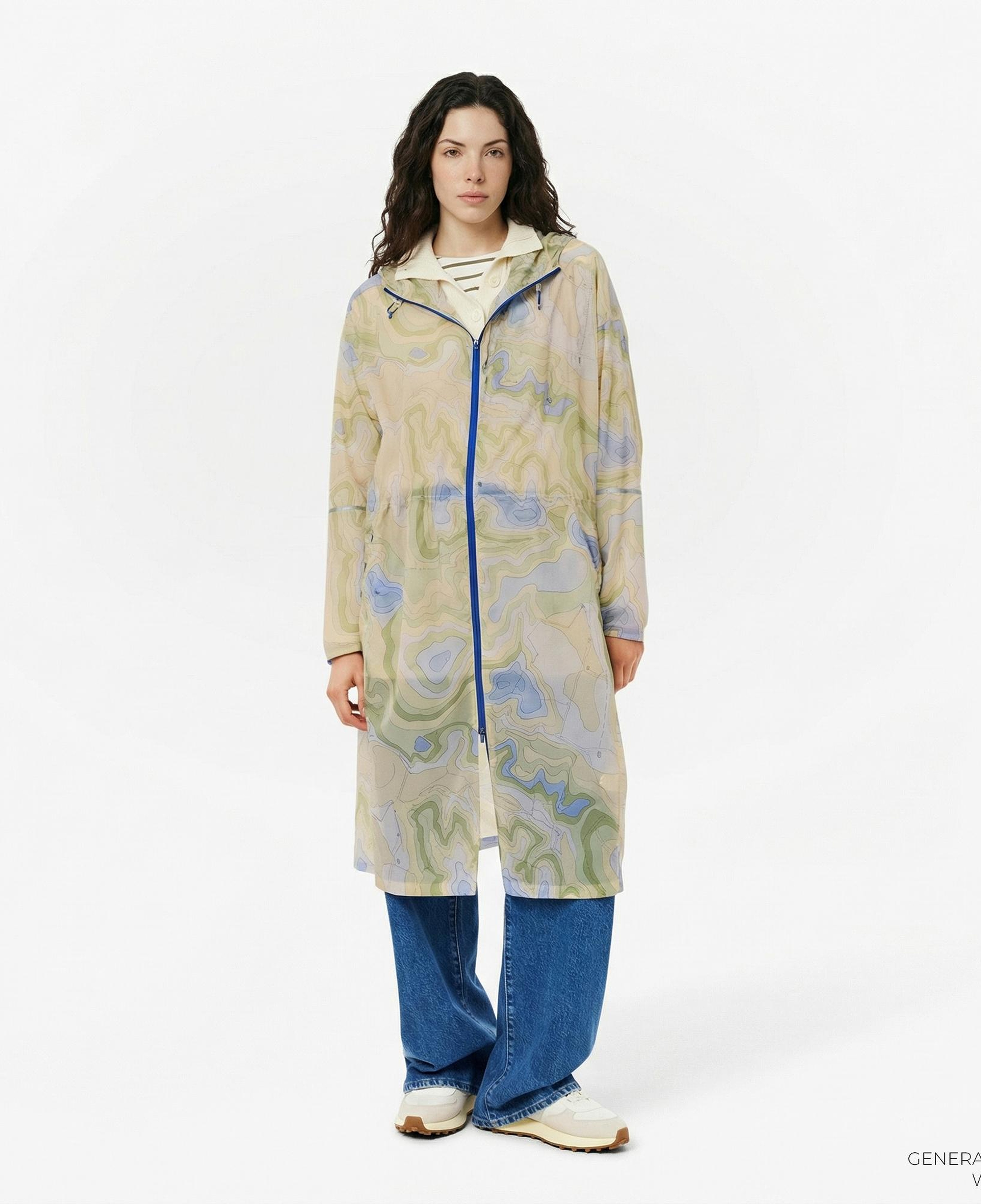 Kadın Oversize Fit Kapüşonlu Renkli Mont