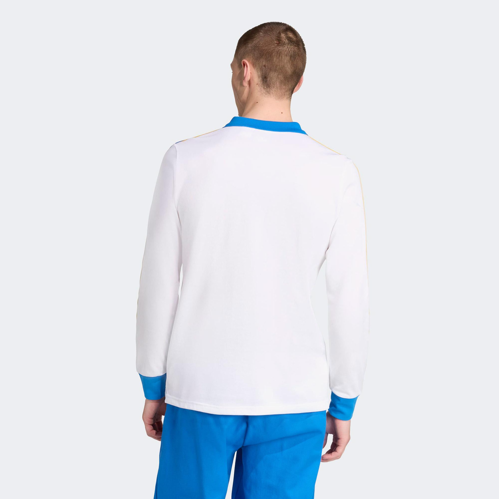 adidas Real Madrid Terrace Icons Erkek Beyaz/Mavi Polo T-Shirt