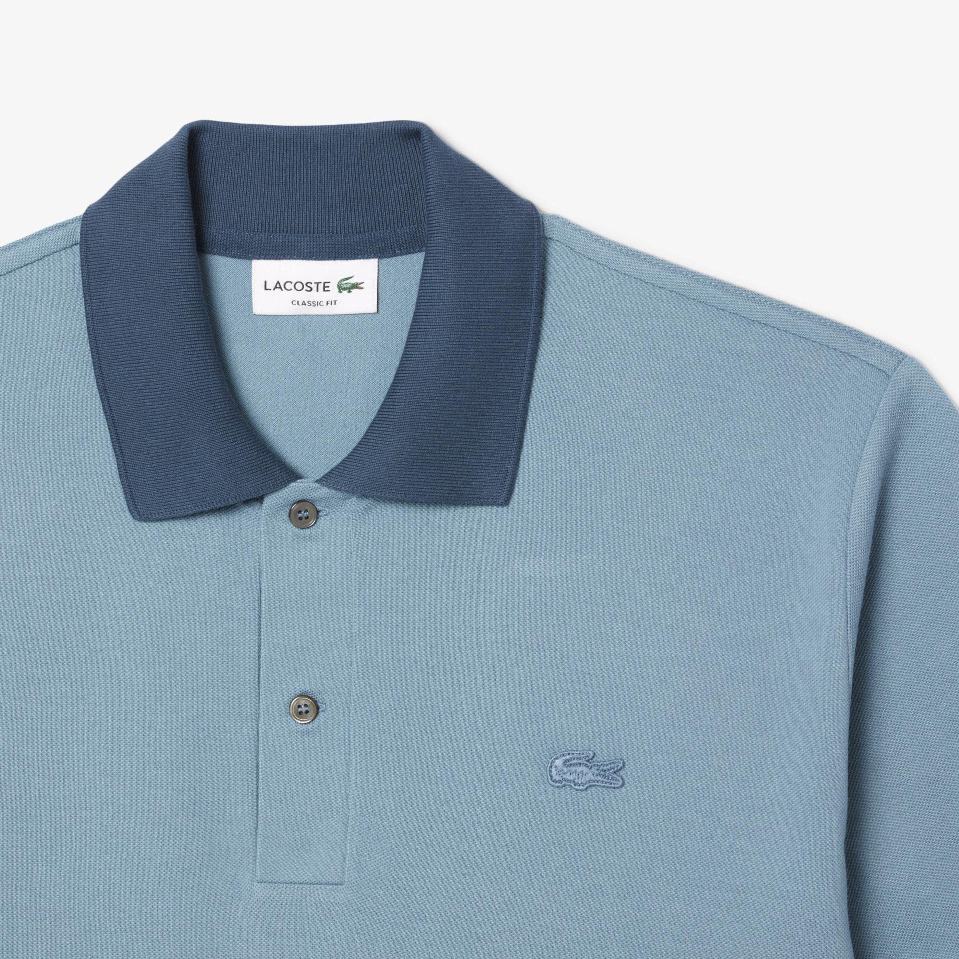 Erkek Classic Fit Renk Bloklu Lacivert Polo