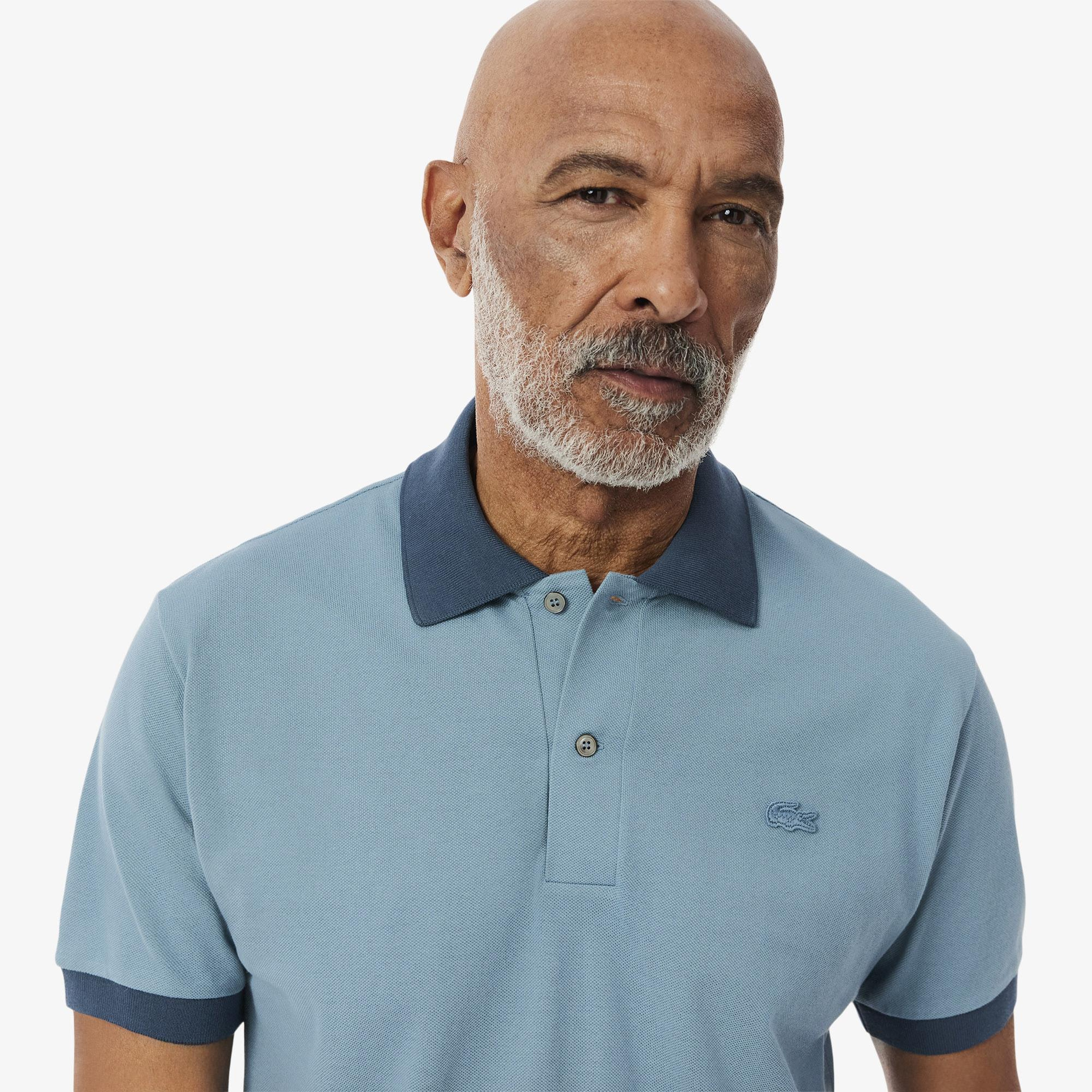 Erkek Classic Fit Renk Bloklu Lacivert Polo
