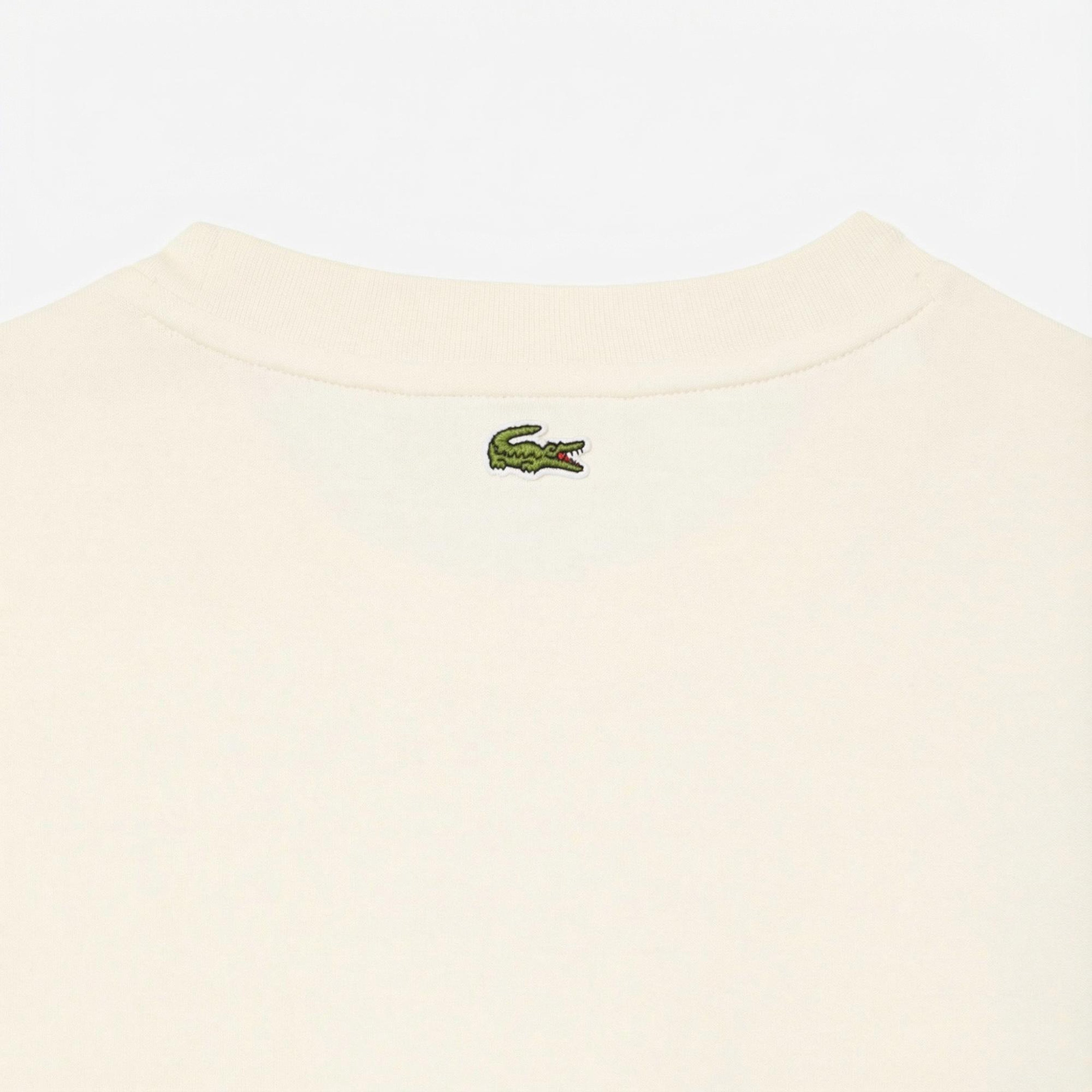 Lacoste Print Cotton Kadın Bej T-Shirt
