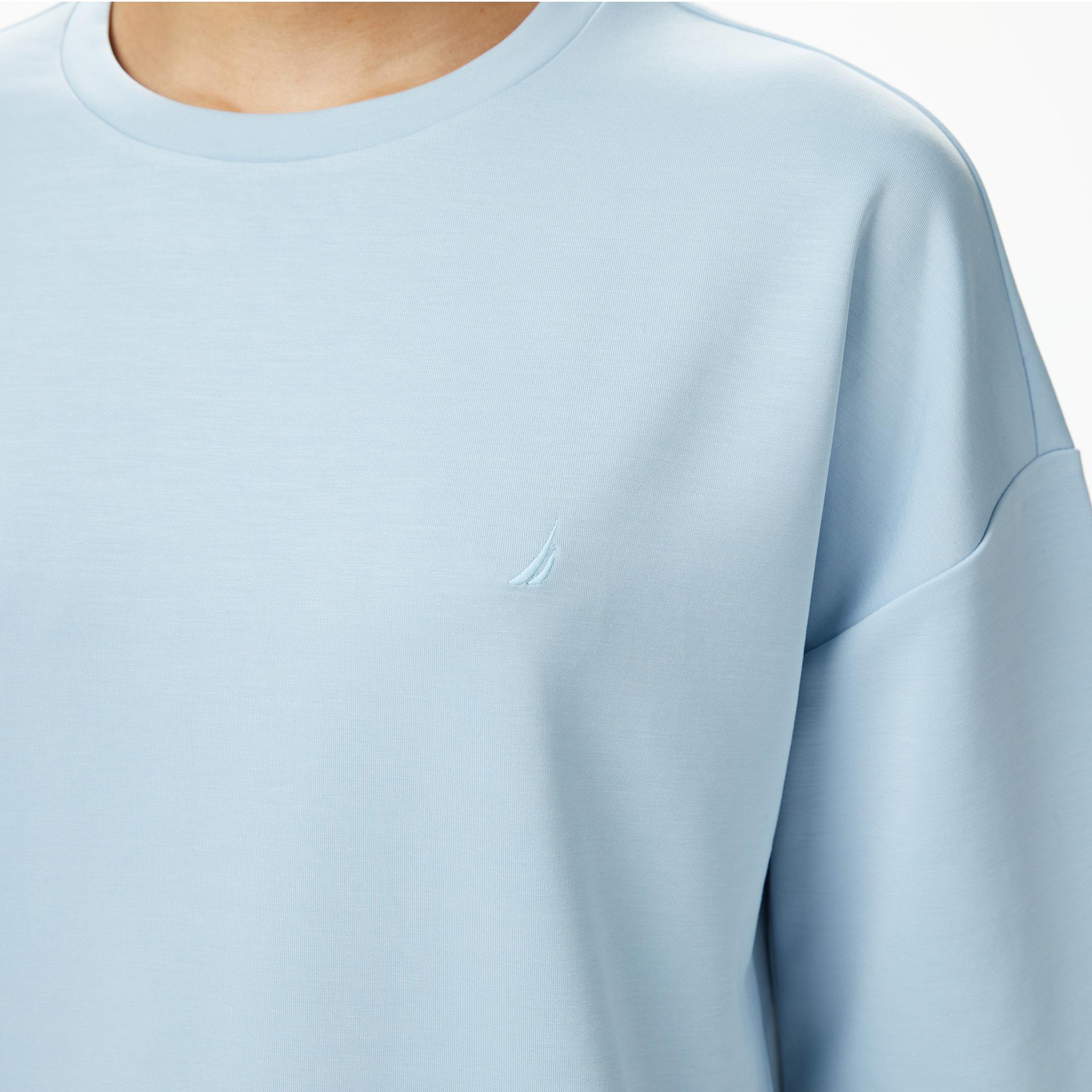 Nautica Kadın Mavi Oversize Fit Kısa Kollu T-Shirt