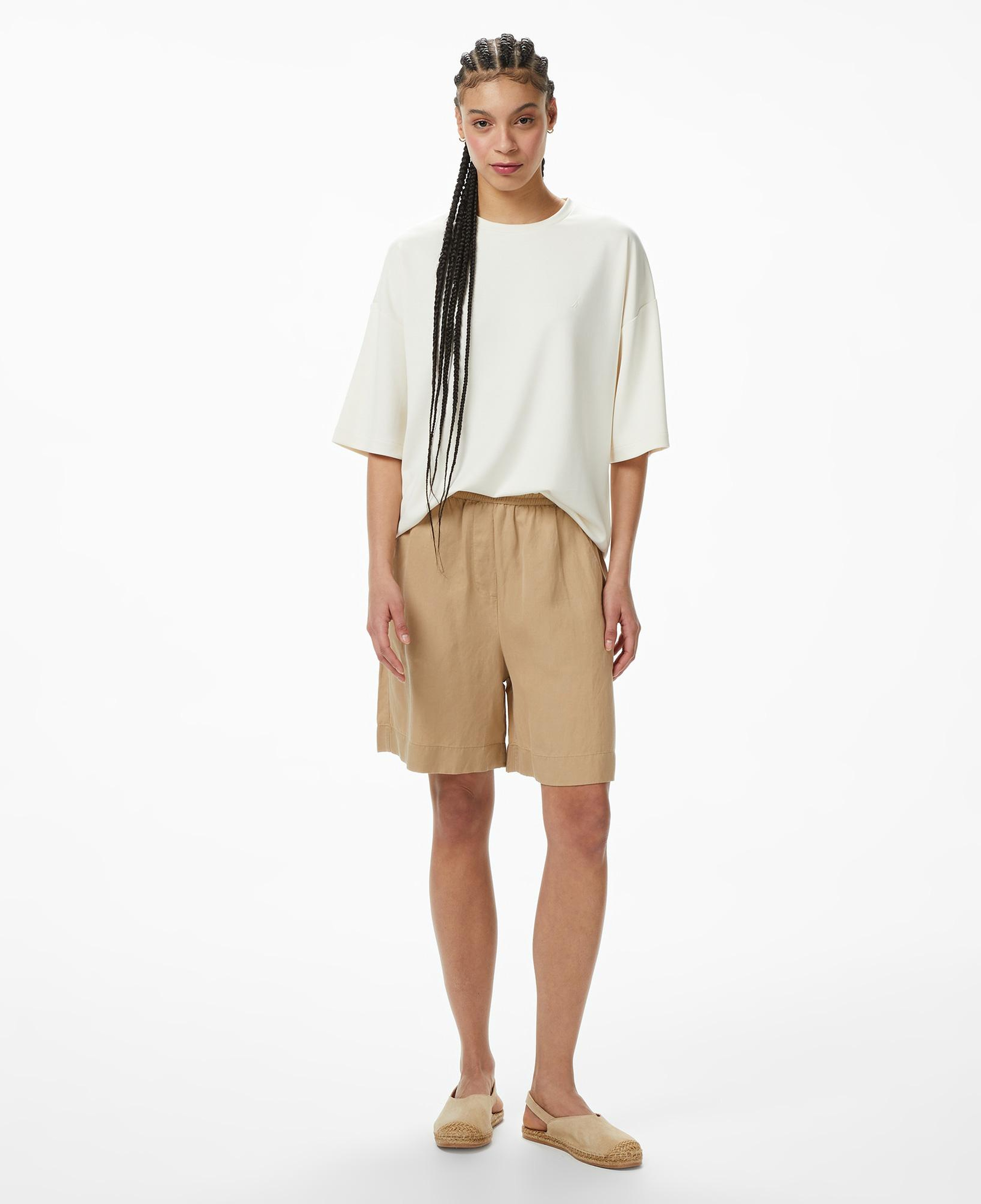 Nautica Kadın Krem Oversize Fit T-Shirt