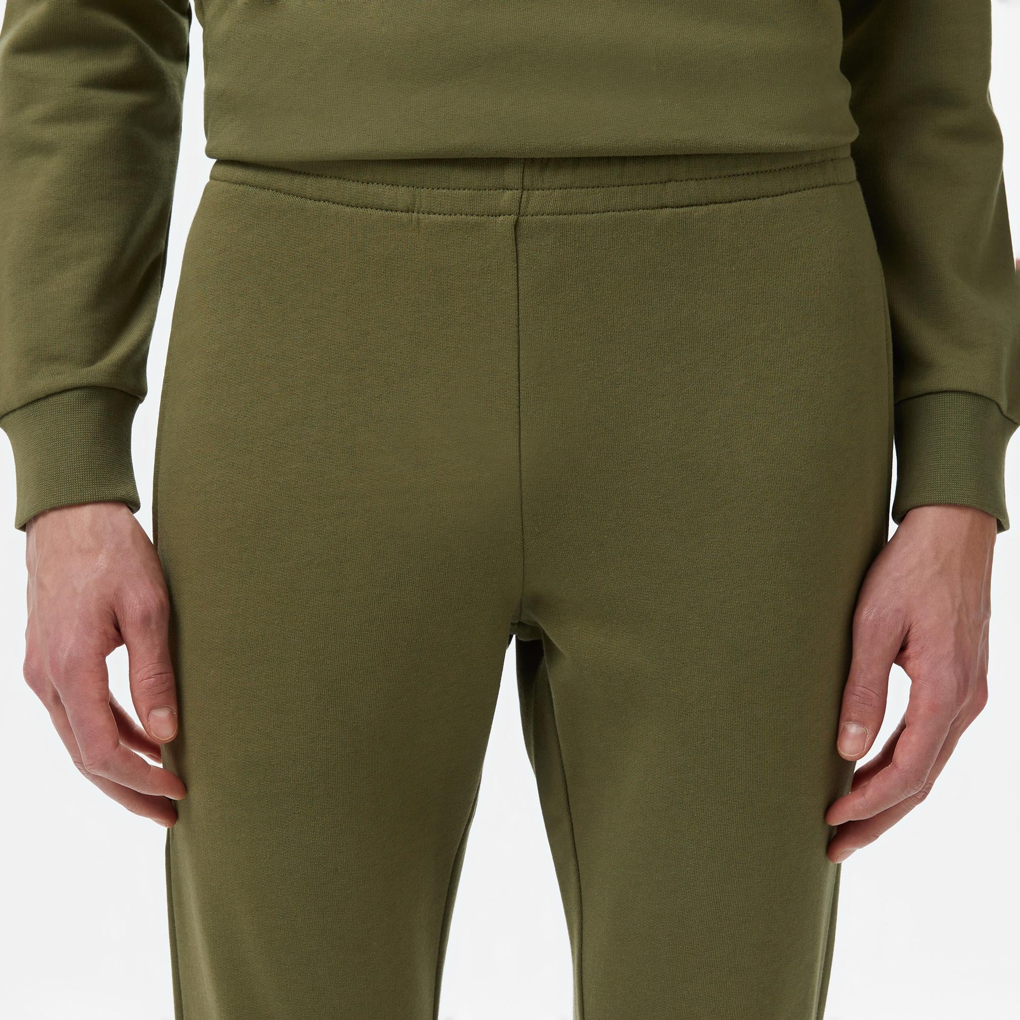 Erkek Slim Fit Organik Pamuk Haki Eşofman Altı