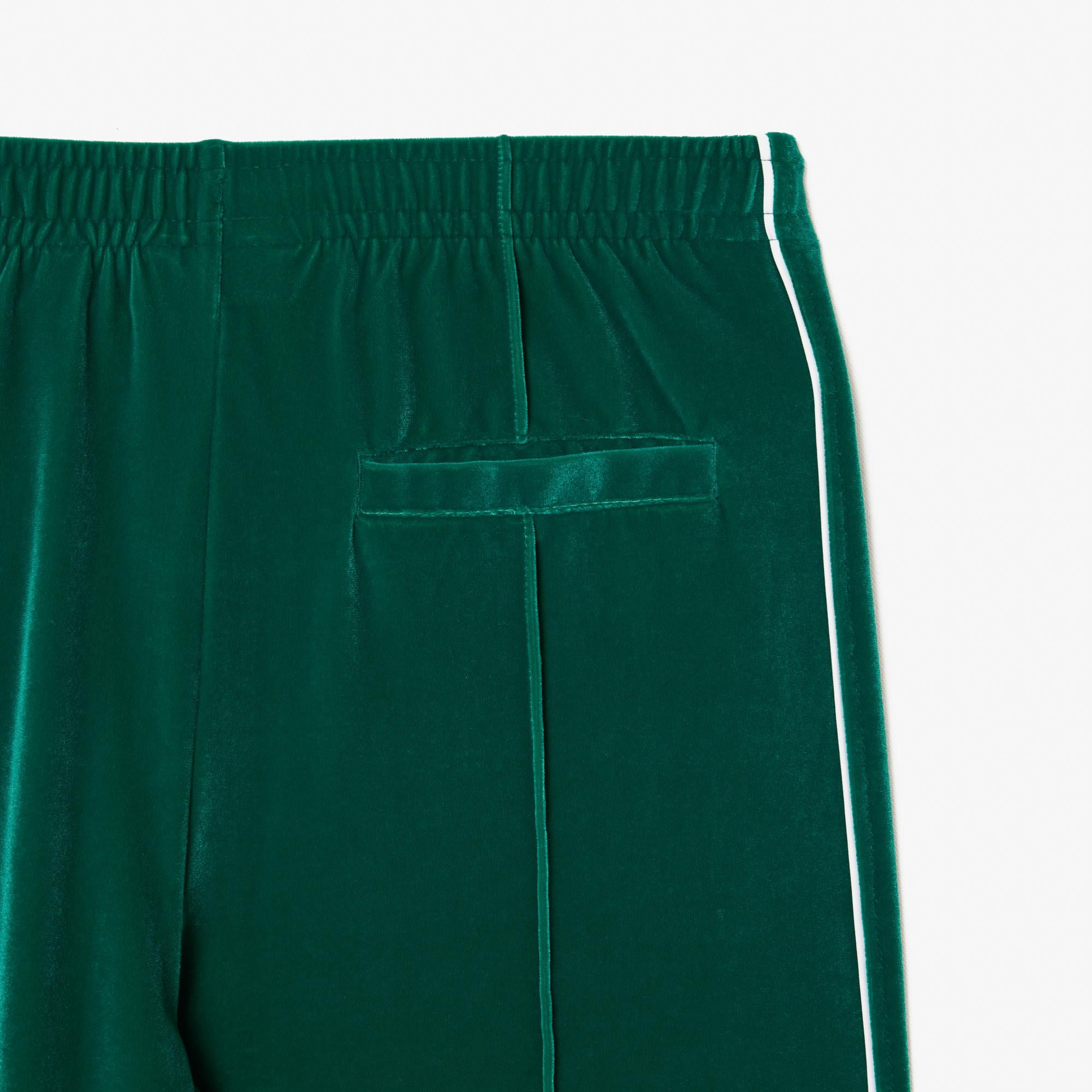 Kadın Relaxed Fit Kadife Koyu Yeşil Eşofman Altı