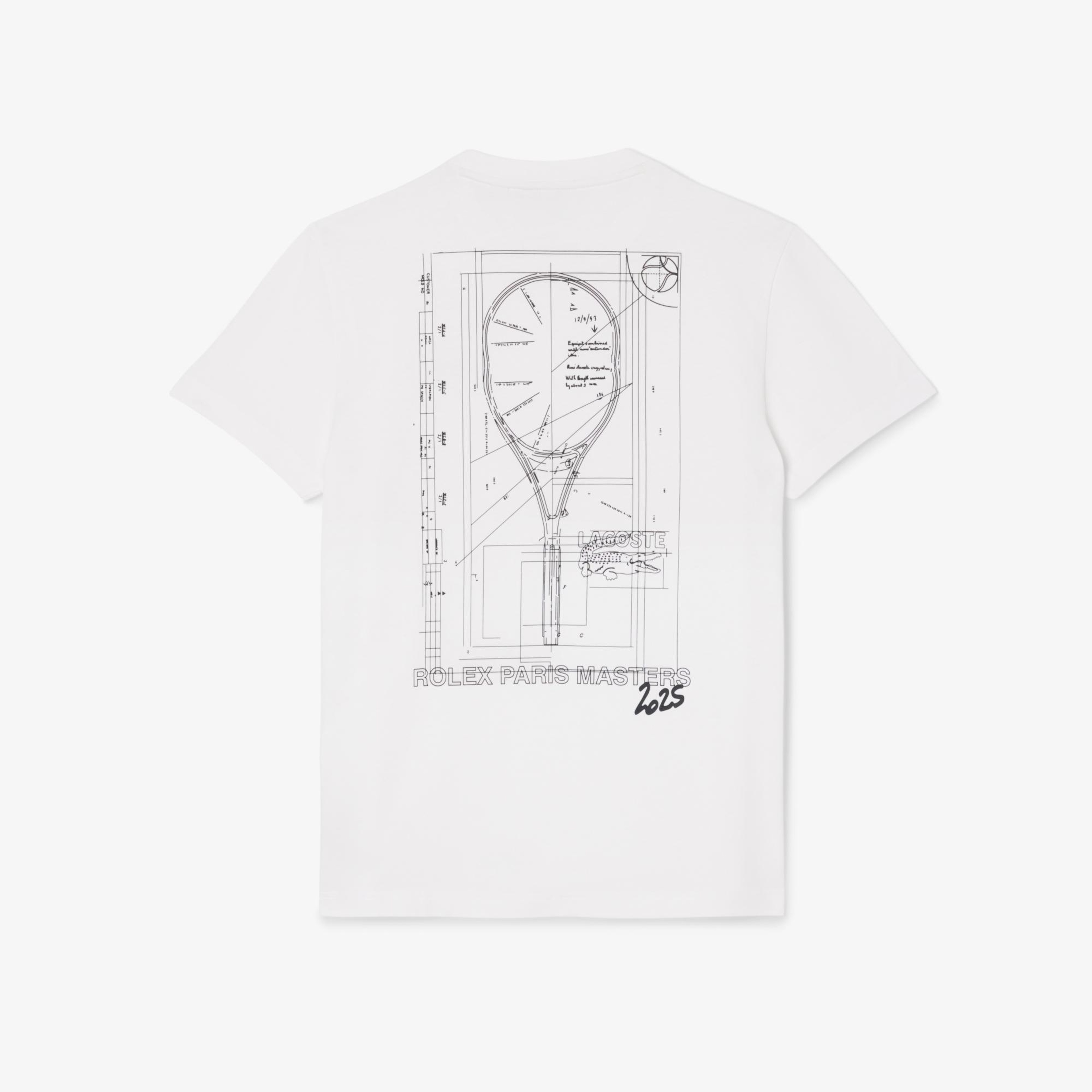 Lacoste x Rolex Paris Unisex Regular Fit Bisiklet Yaka Beyaz T-Shirt