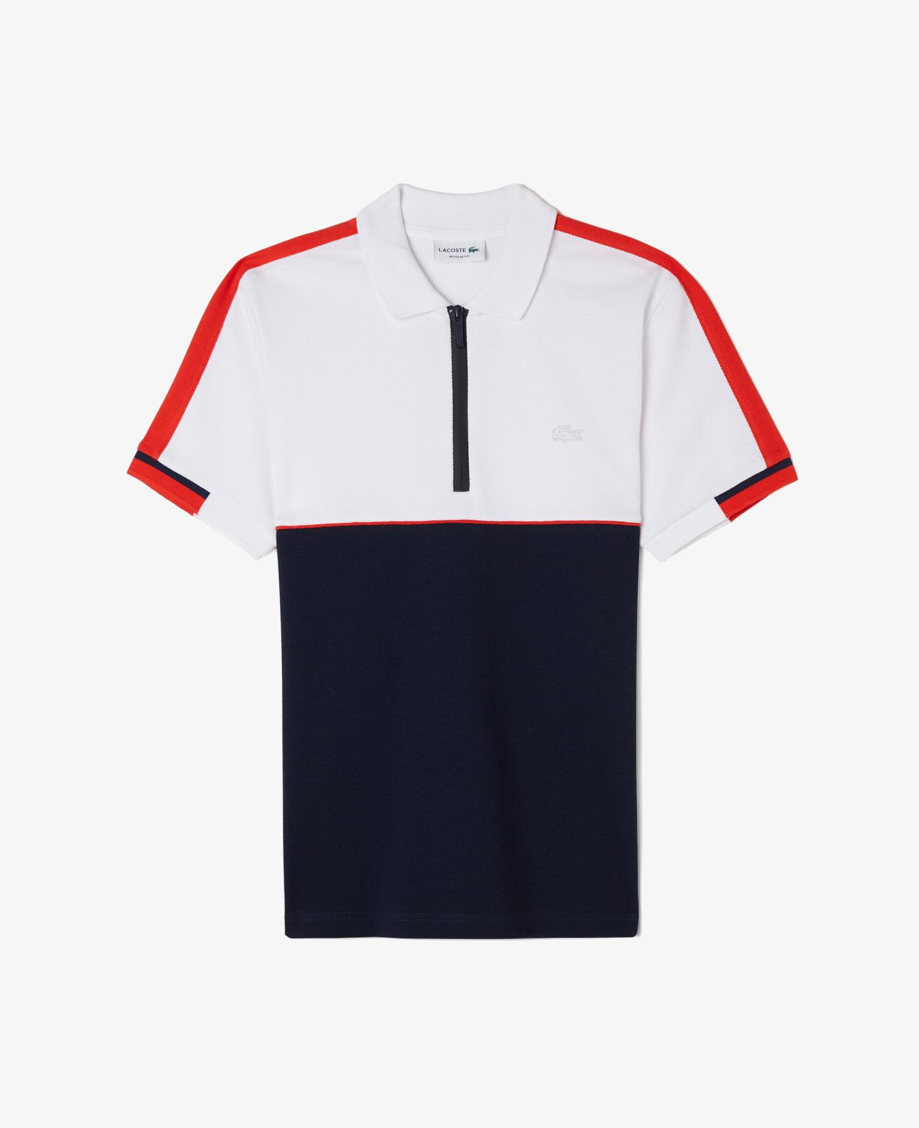 Erkek Regular Fit Renk Bloklu Beyaz Polo