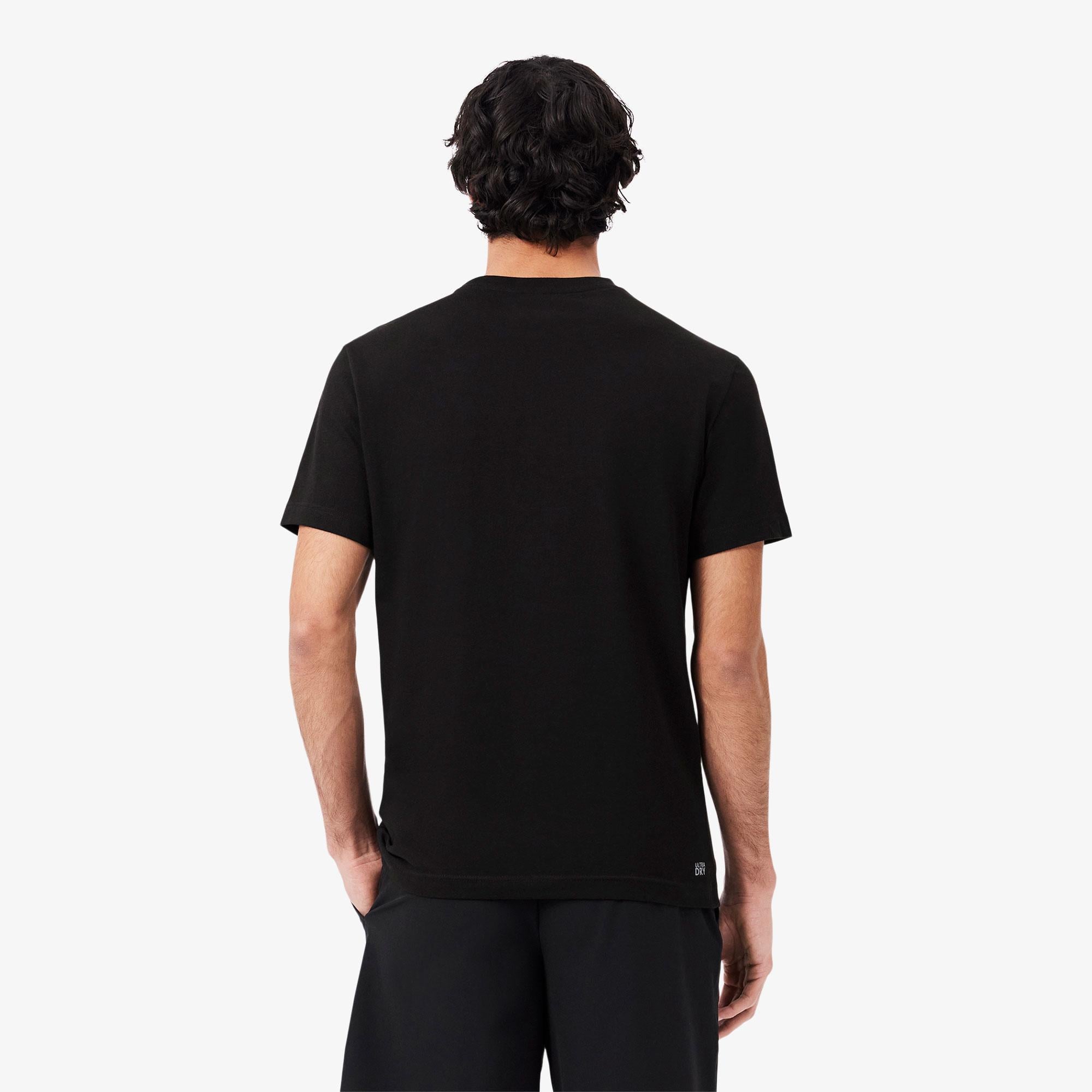 Erkek Regular Fit Bisiklet Yaka Baskılı Siyah T-Shirt