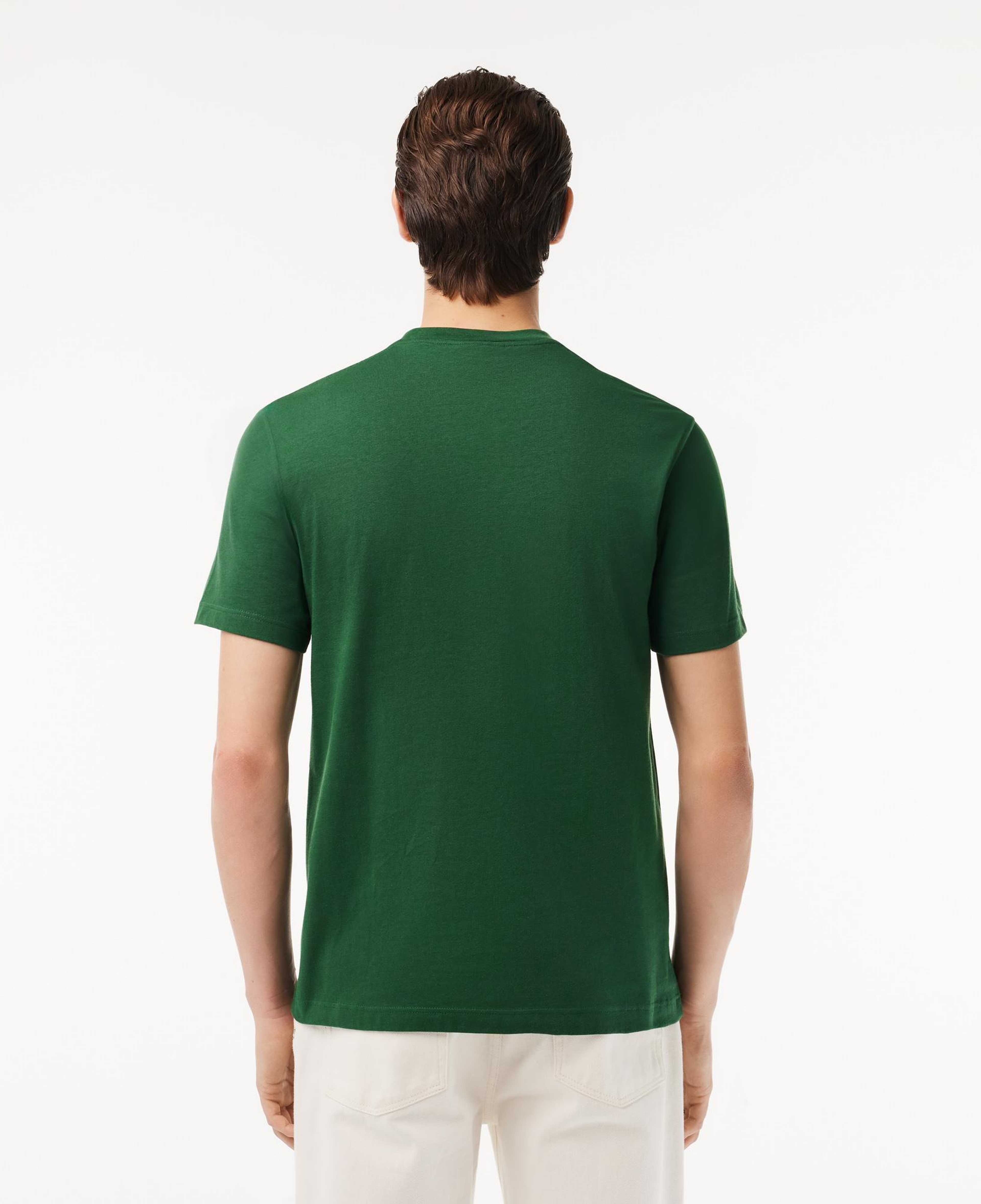 Erkek Regular Fit Bisiklet Yaka Baskılı Yeşil T-Shirt