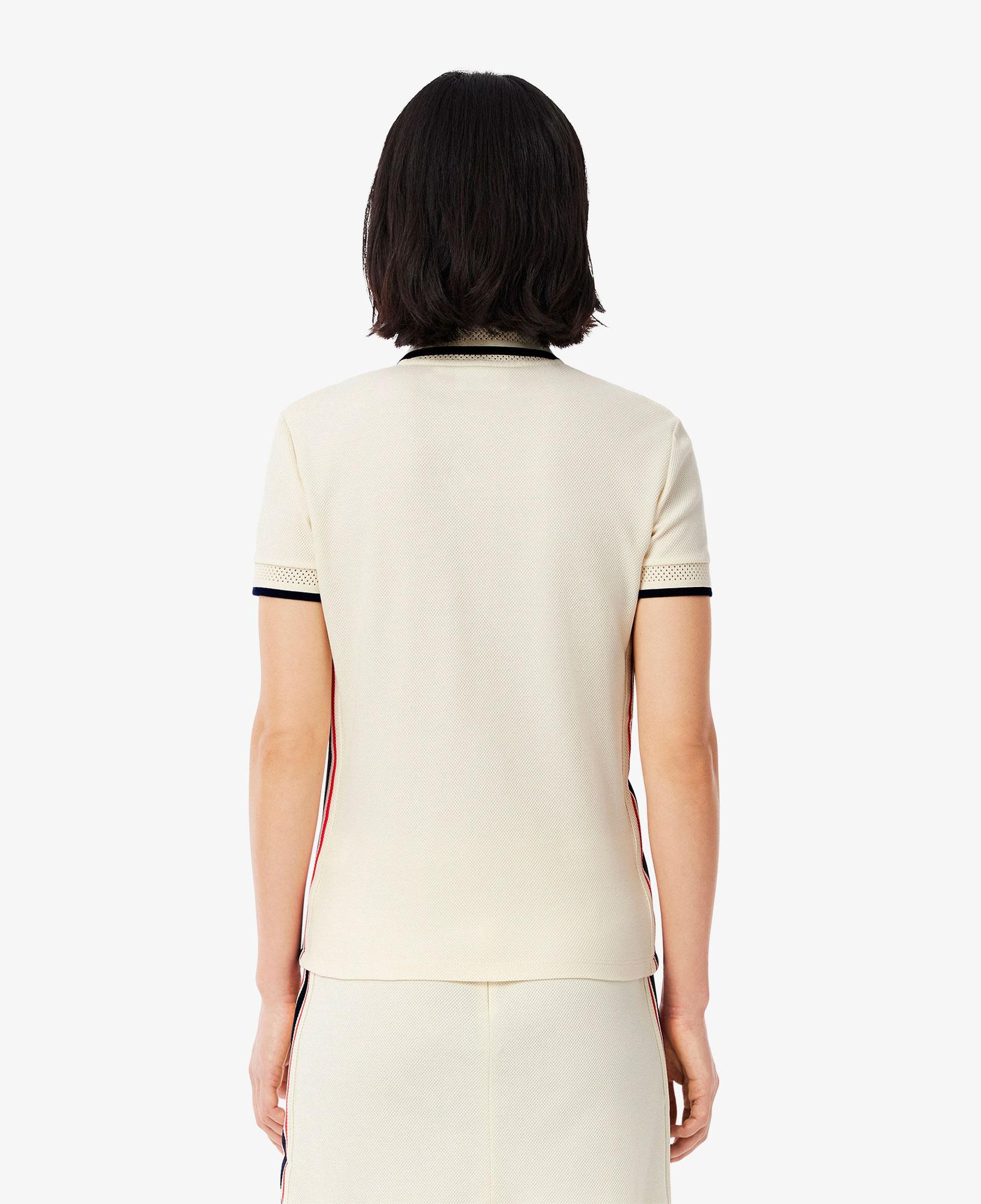 Lacoste Kadın Slim Fit Renk Bloklu Bej Polo