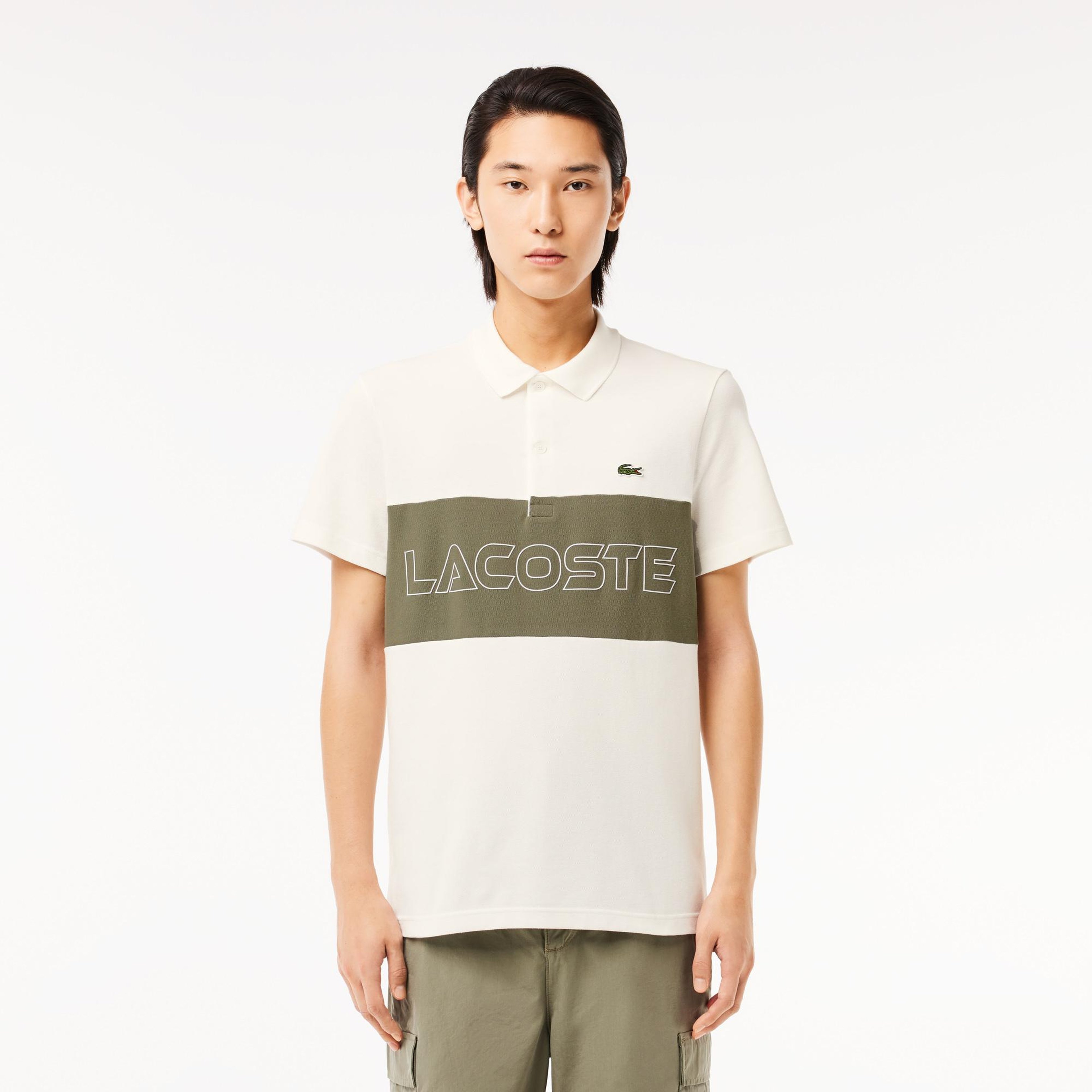Erkek Regular Fit Renk Bloklu Krem Polo