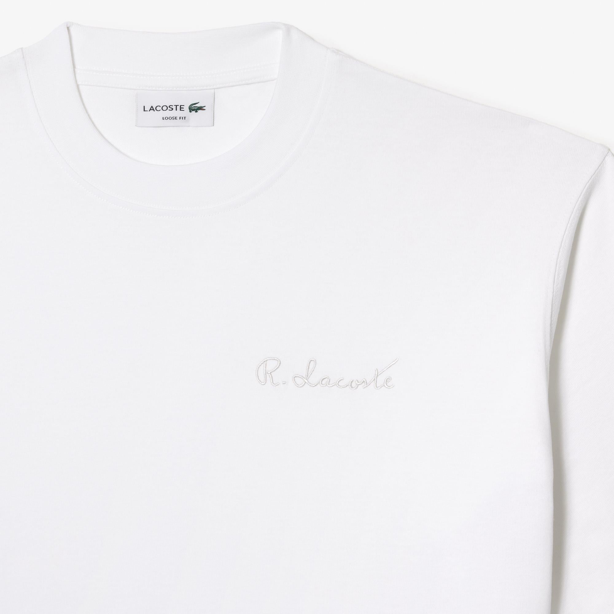 Erkek Oversize Fit Bisiklet Yaka Beyaz T-Shirt