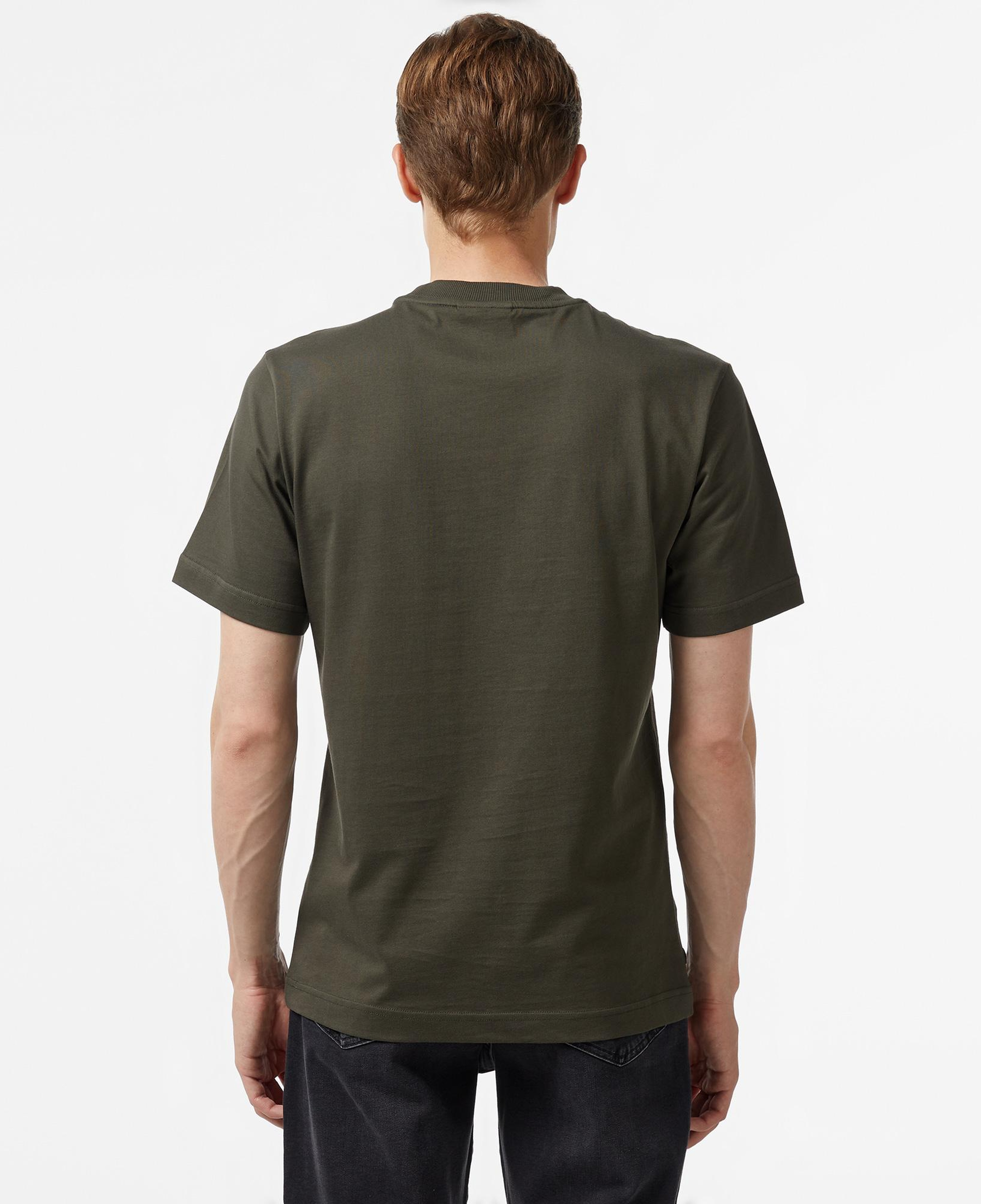 Erkek Regular Fit Bisiklet Yaka Baskılı Haki Modal Karışımlı T-Shirt