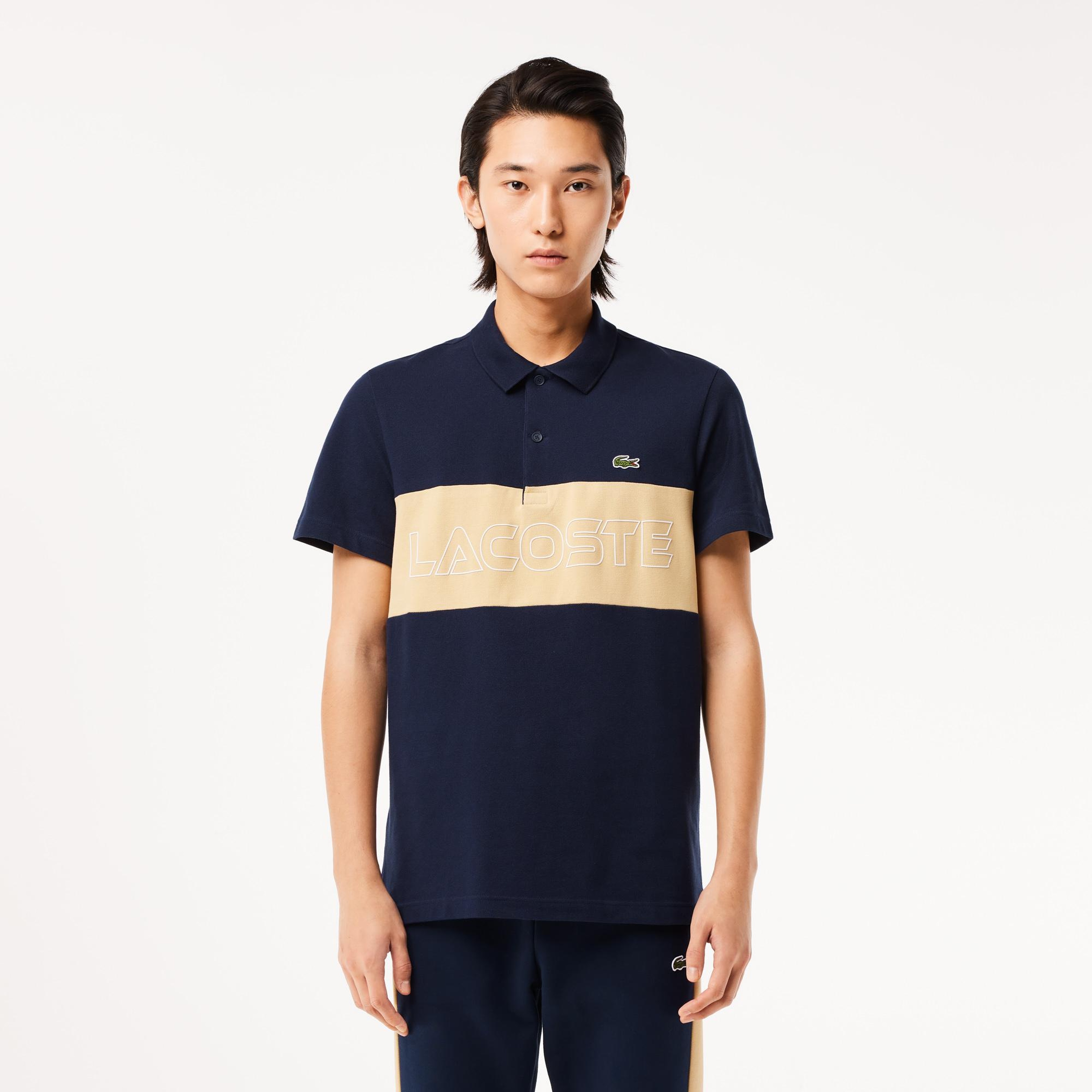 Erkek Regular Fit Renk bloklu Lacivert Polo