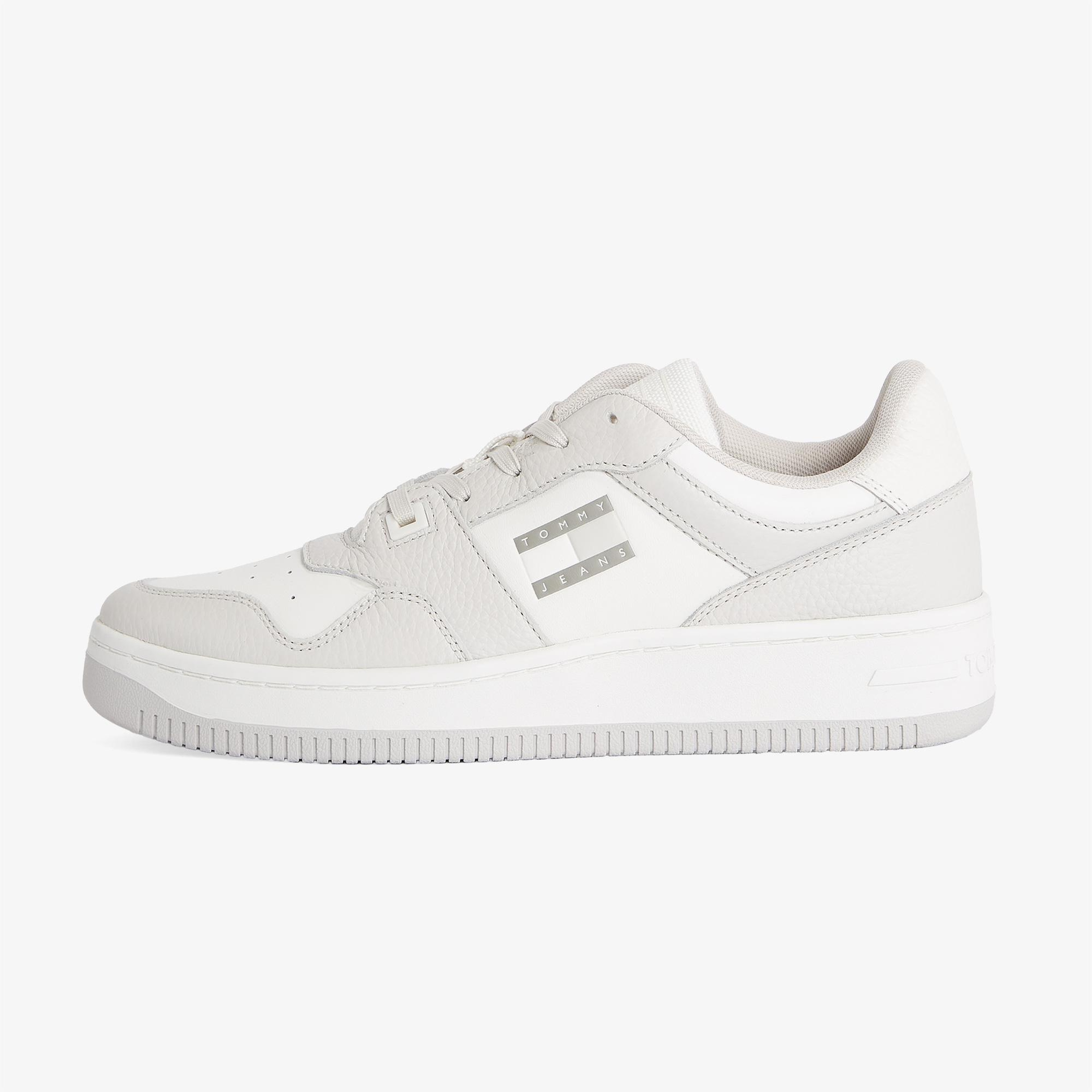 Tommy Hilfiger Retro Basket Cupsole Tumble Erkek Beyaz Sneaker