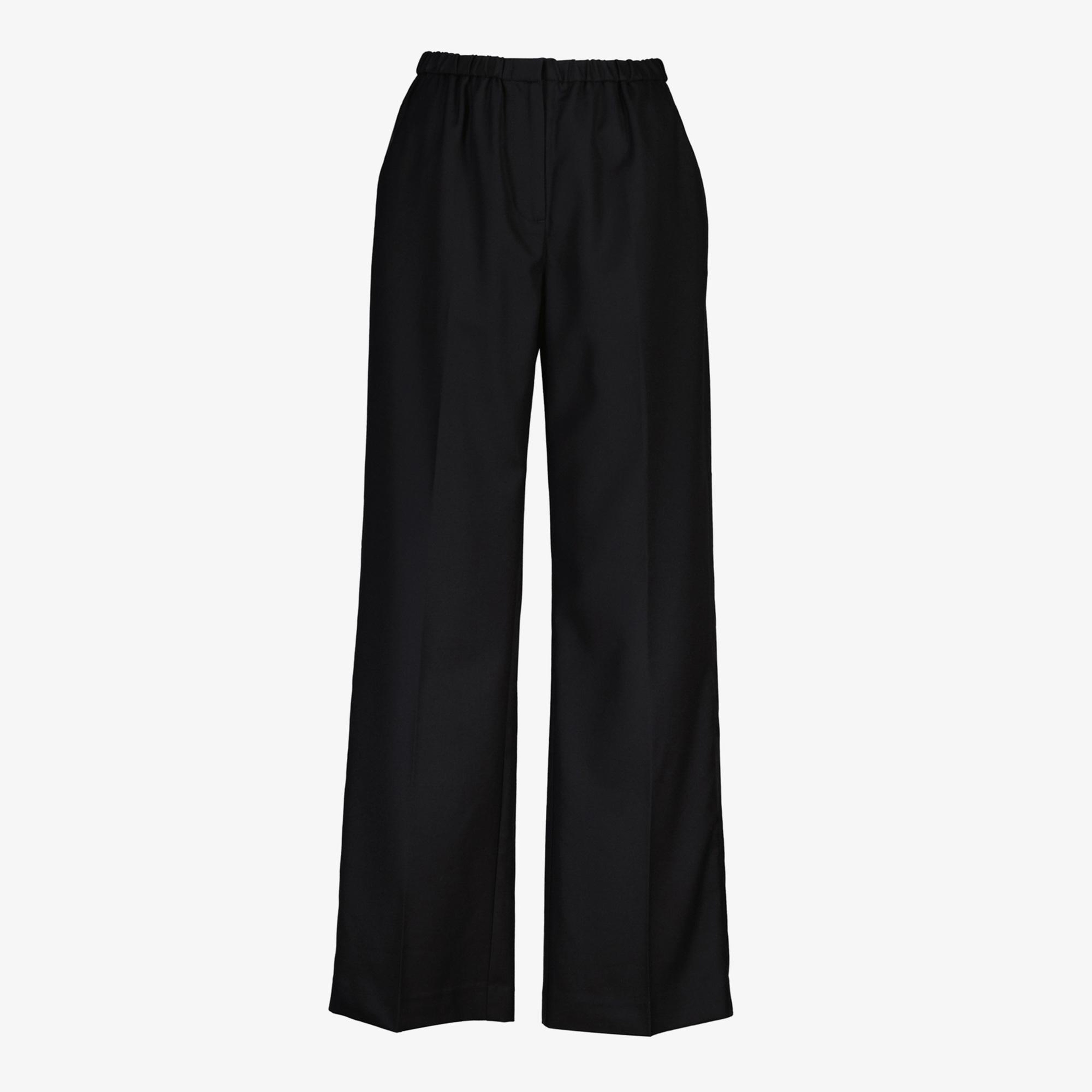 GANT Kadın Siyah Relaxed Fit Yün Pantolon