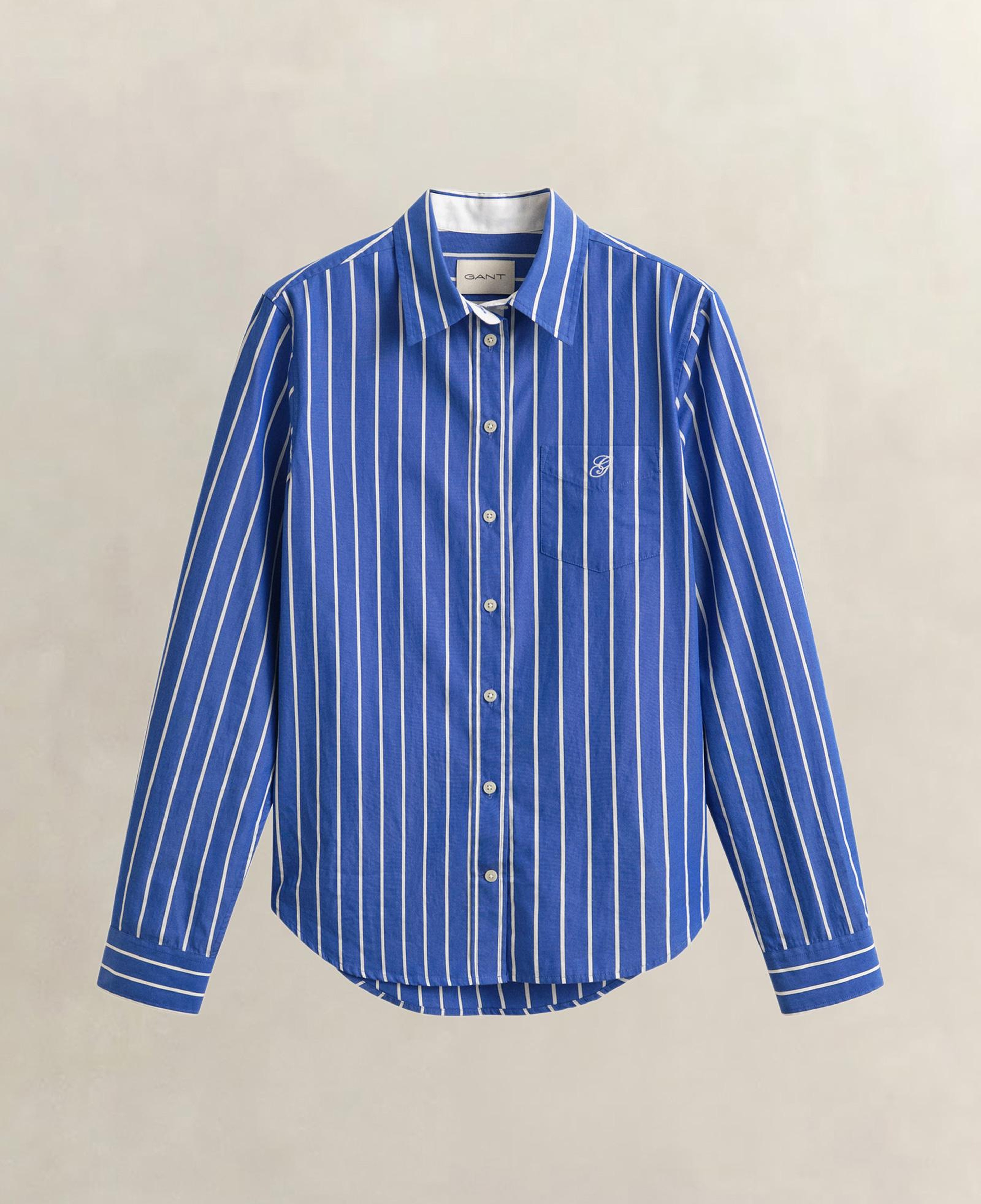 GANT Kadın Mavi Regular Fit Çizgili Gömlek