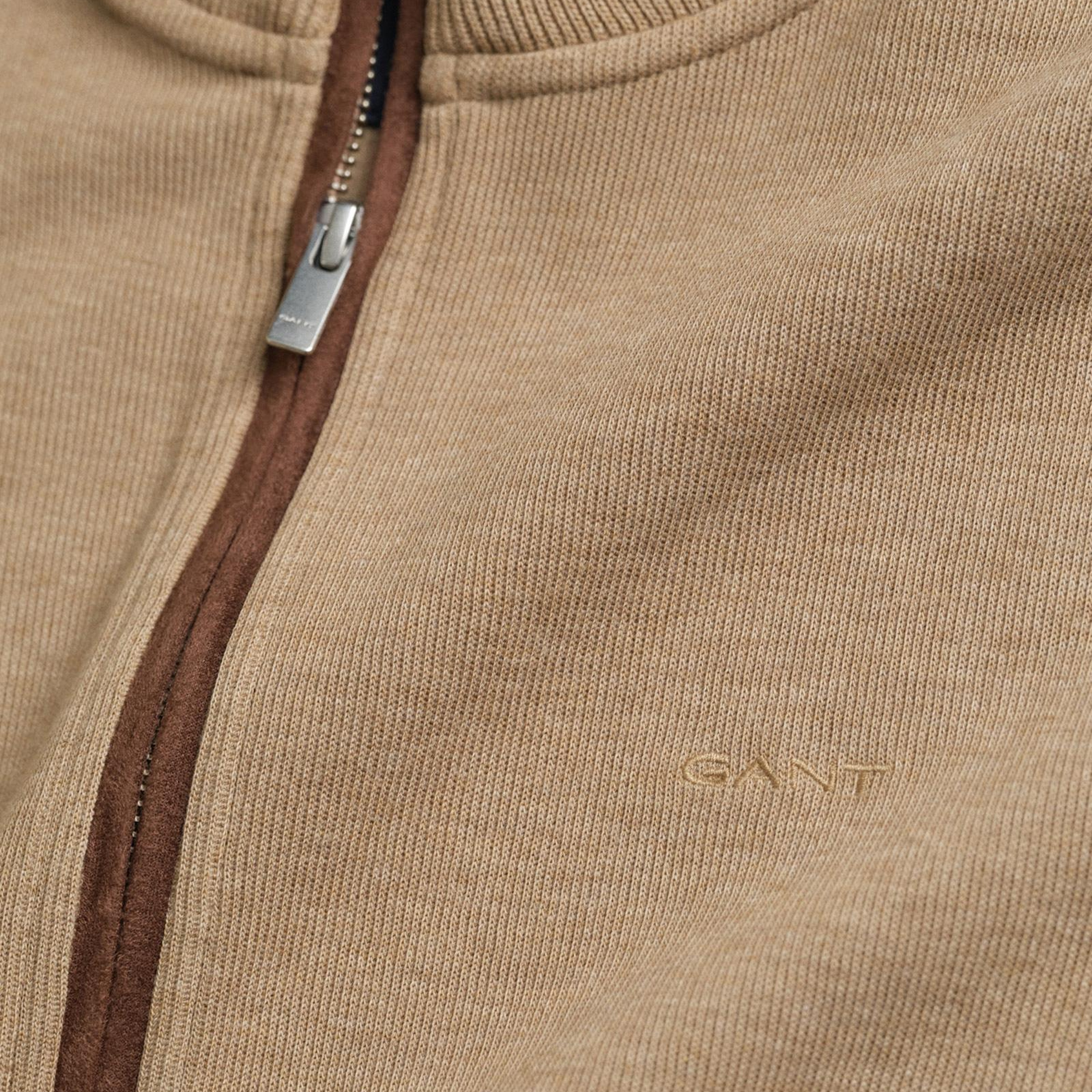 GANT Erkek Bej Regular Fit Fermuarlı Hırka