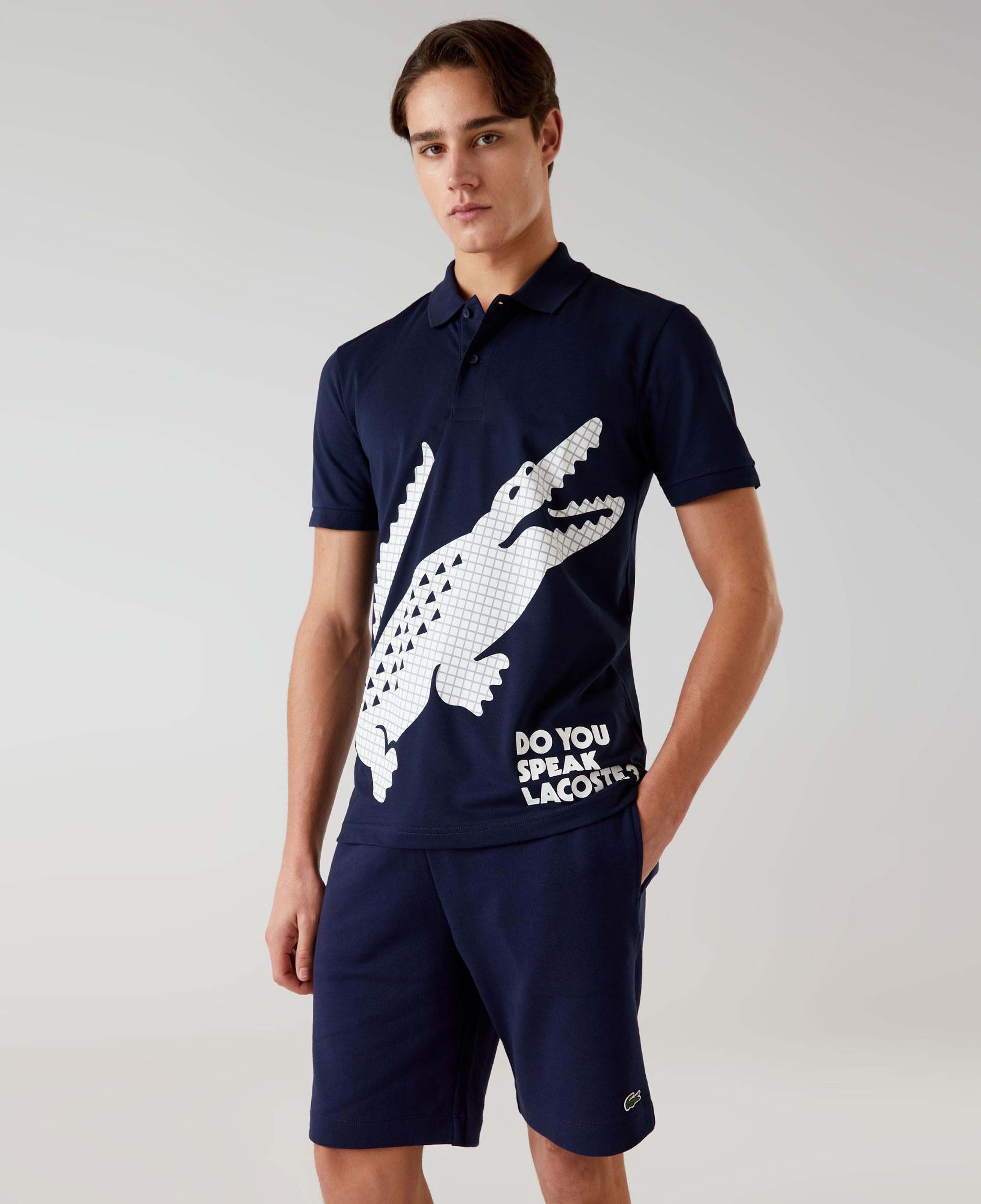 Erkek Regular Fit Baskılı Lacivert Polo