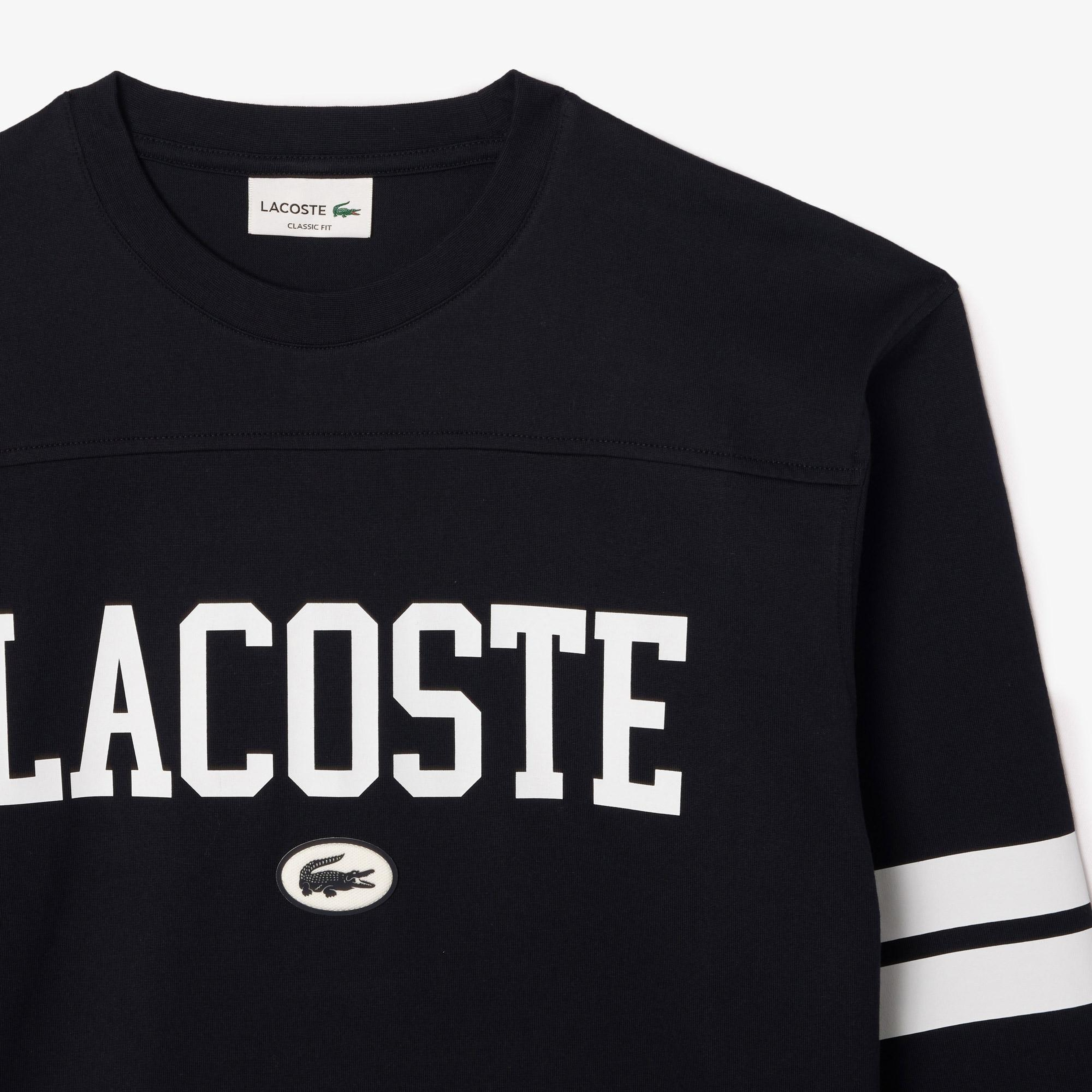 Erkek Classic Fit Uzun Kollu Bisiklet Yaka Baskılı Siyah Sweatshirt