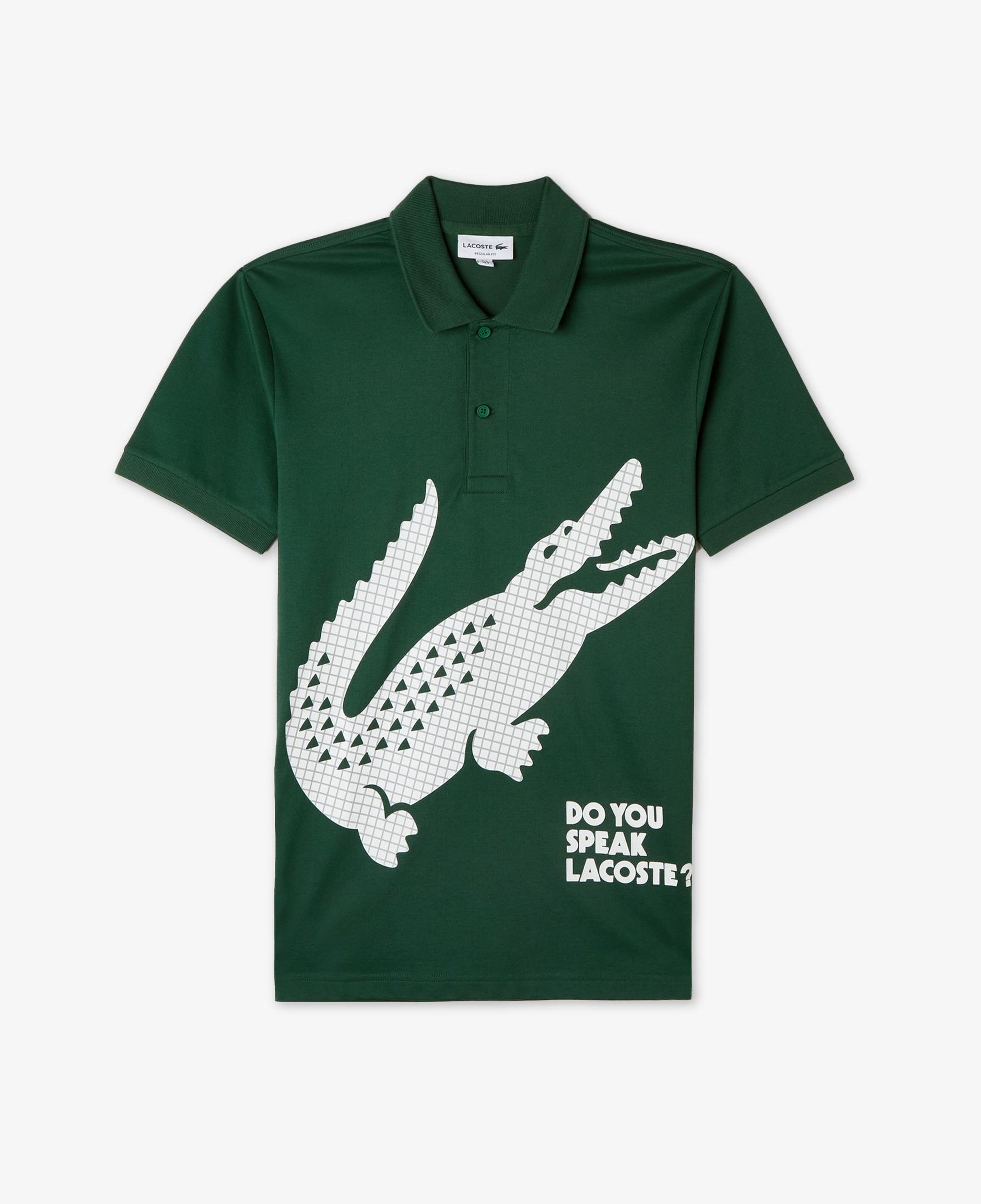 Erkek Regular Fit Baskılı Yeşil Polo
