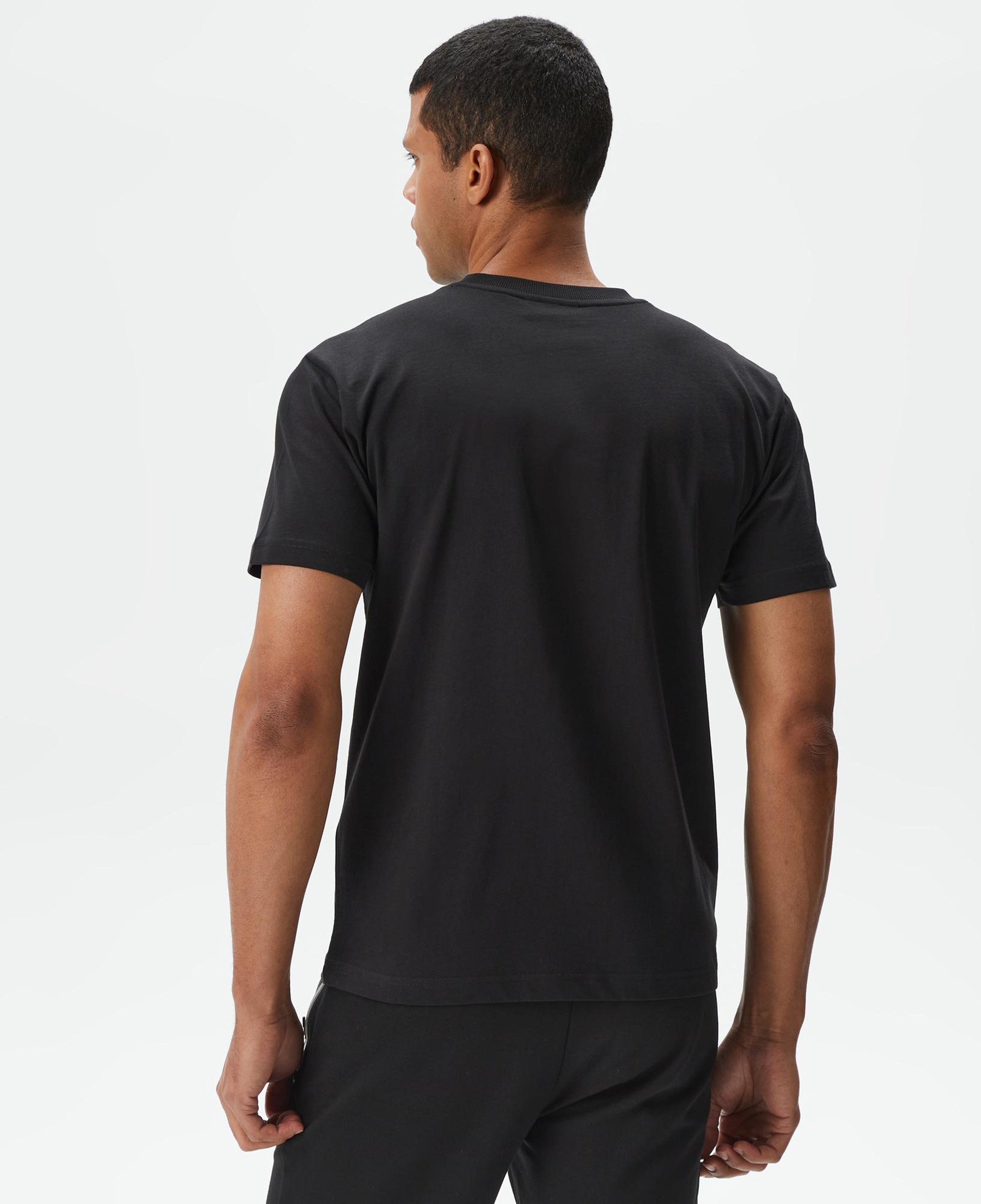 Erkek Relaxed Fit Bisiklet Yaka Baskılı Siyah T-Shirt