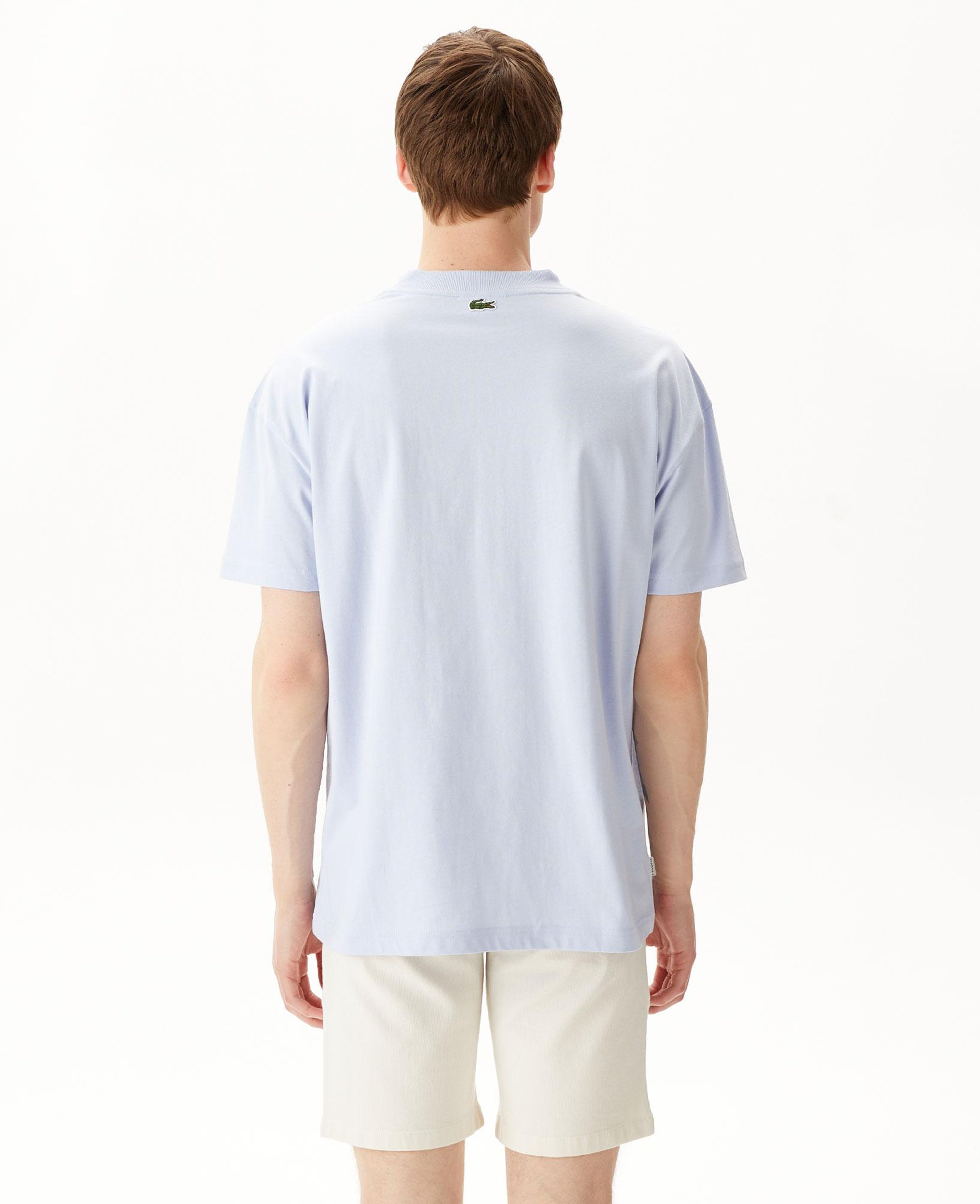 Erkek Relaxed Fit Bisiklet Yaka Baskılı Mavi T-Shirt