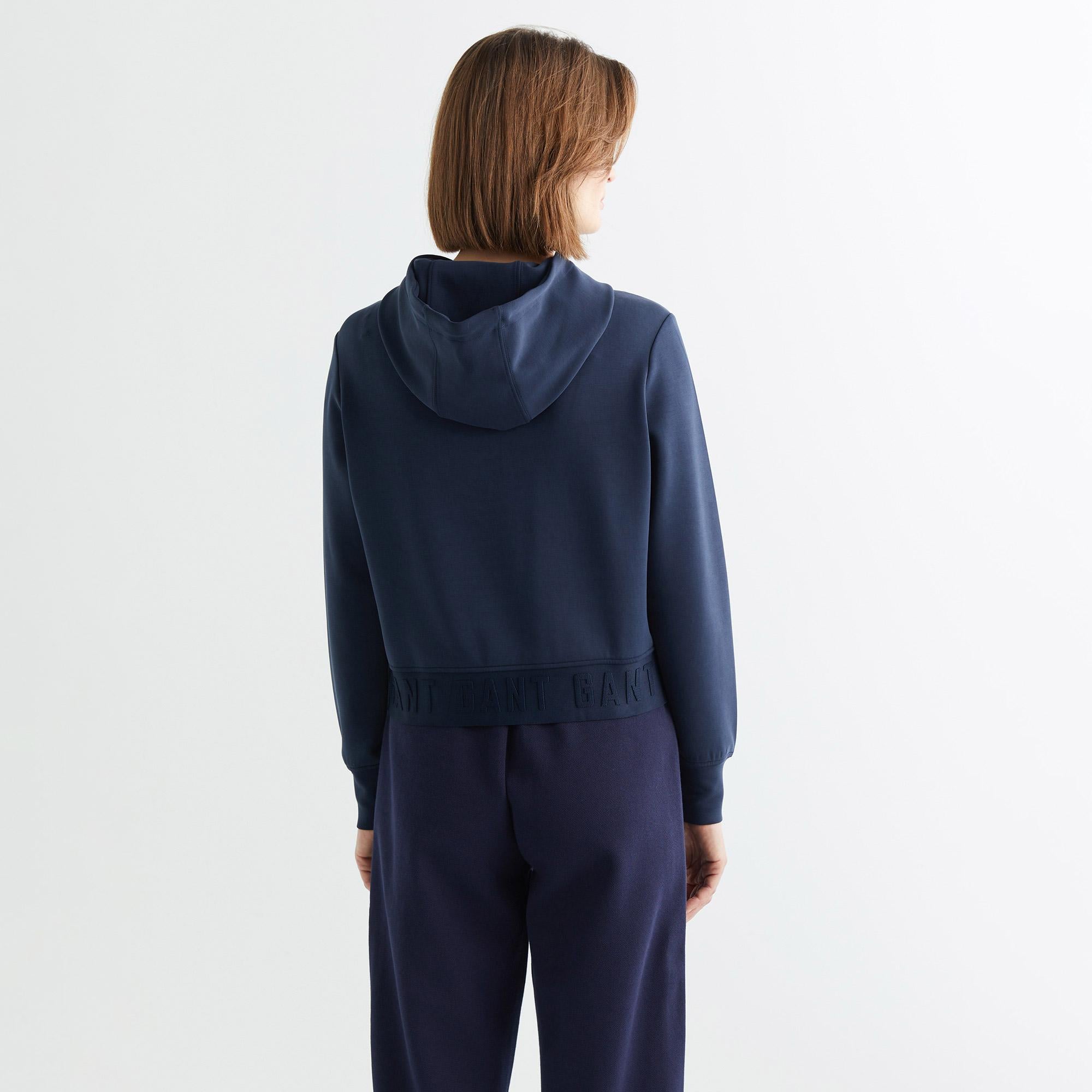 GANT Kadın Lacivert Regular Fit Kapüşonlu Sweatshirt